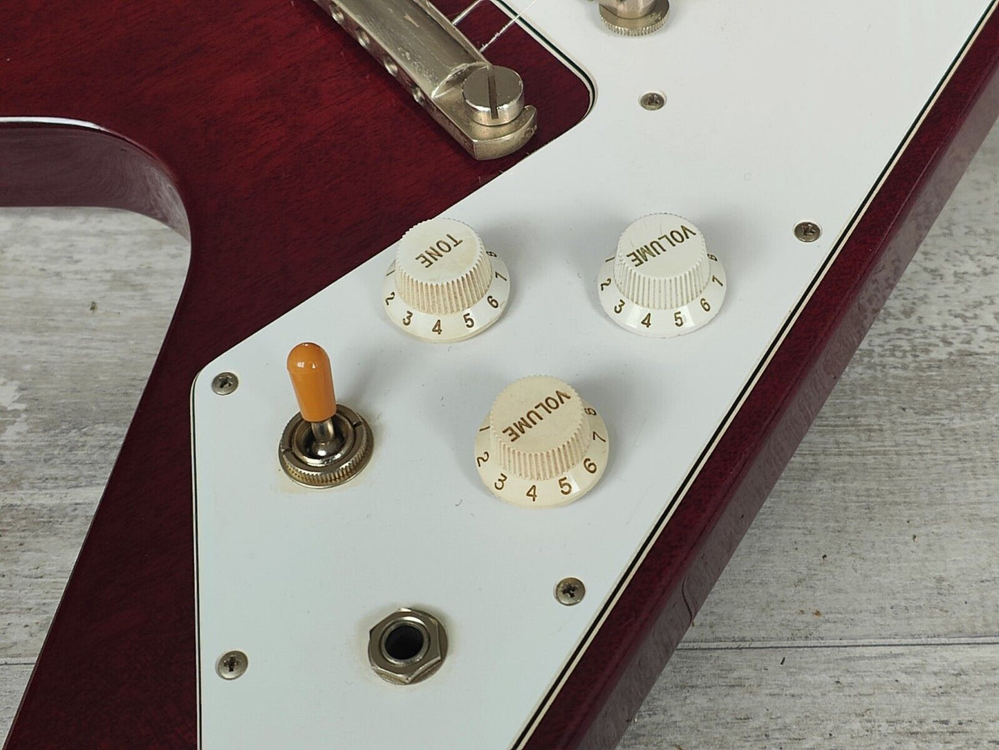 2001 Epiphone Japan FV-70 Flying V - Scalloped (Cherry Red)