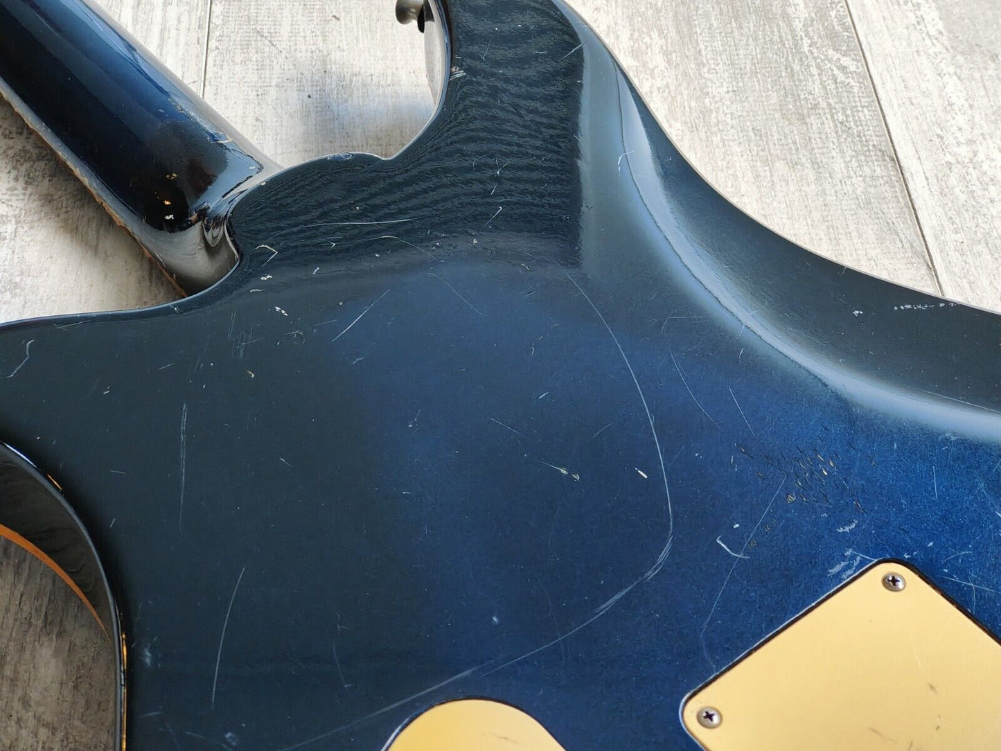 1978 Greco Japan BW-600 "Brawler" Tulip Style Double Cutaway (Metallic Blue)