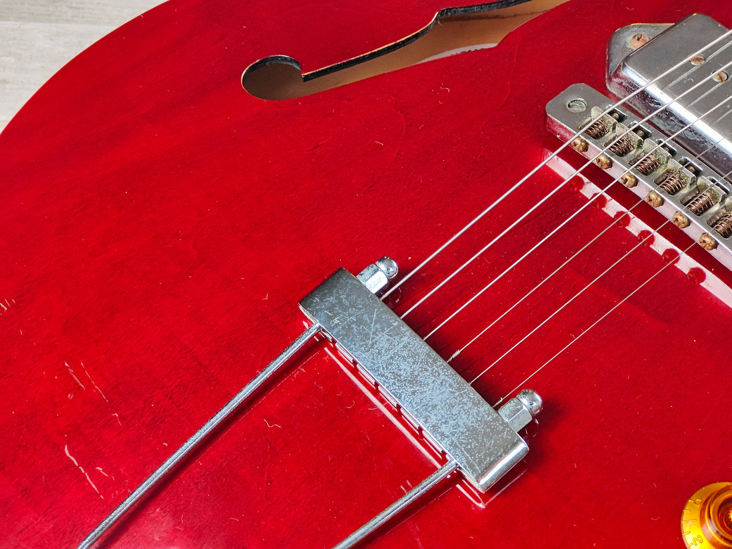 2003 Aria Pro II TA-600 Semi-Hollowbody w/P90's (Transparent Red)
