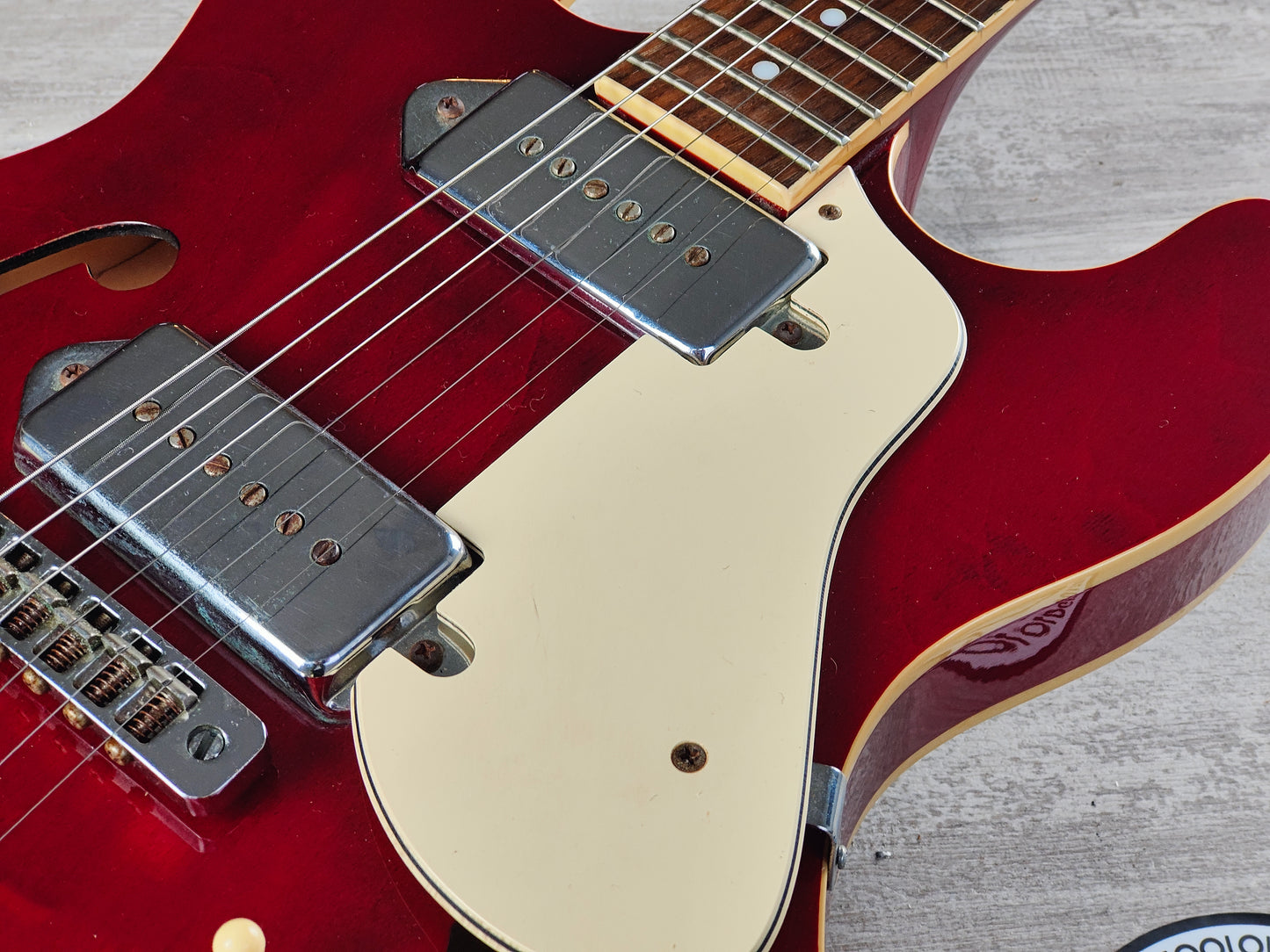 2003 Aria Pro II TA-600 Semi-Hollowbody w/P90's (Transparent Red)