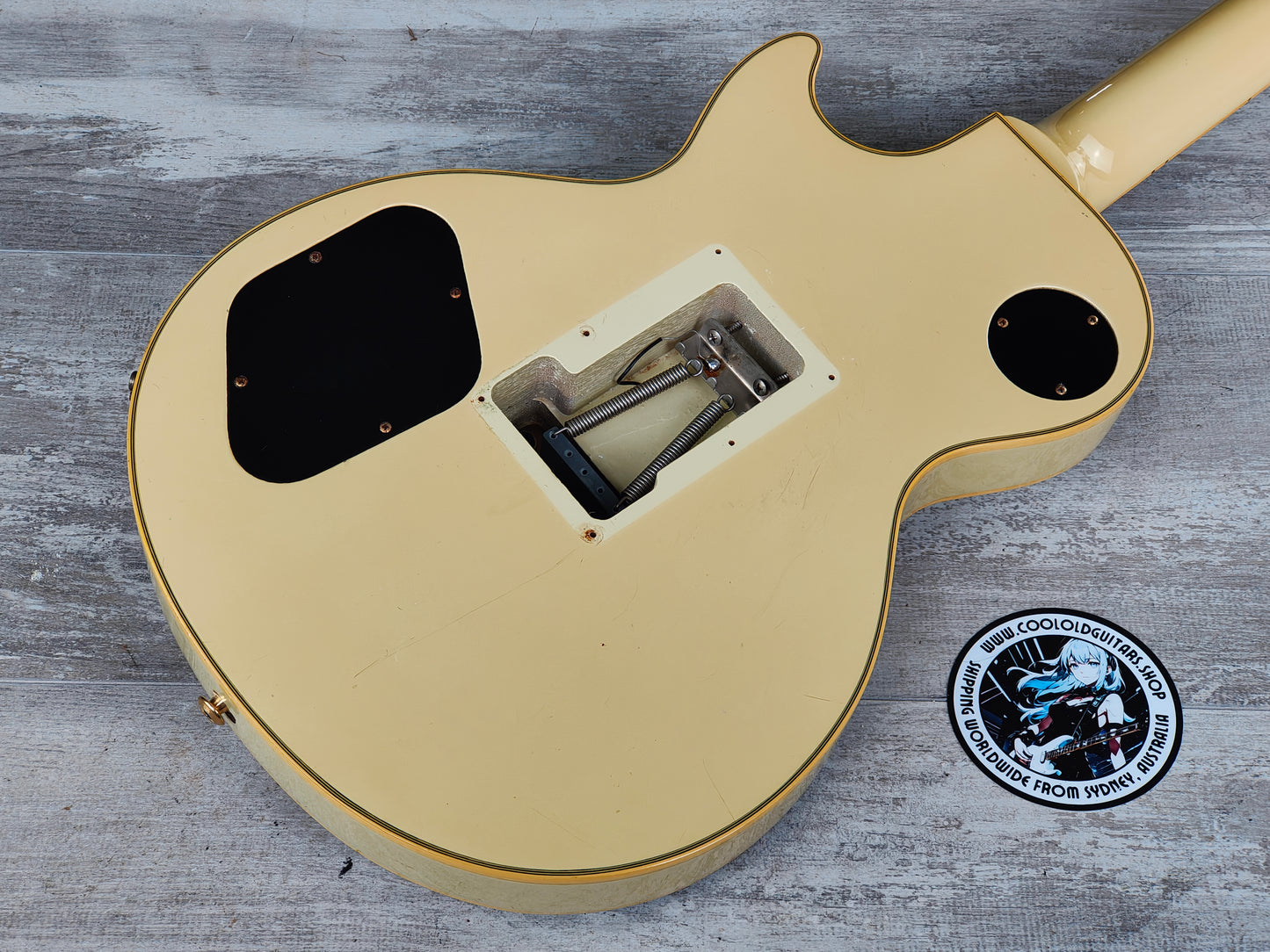 1988 Burny Japan LC-100YS Les Paul Custom w/Tremolo (Aged White)