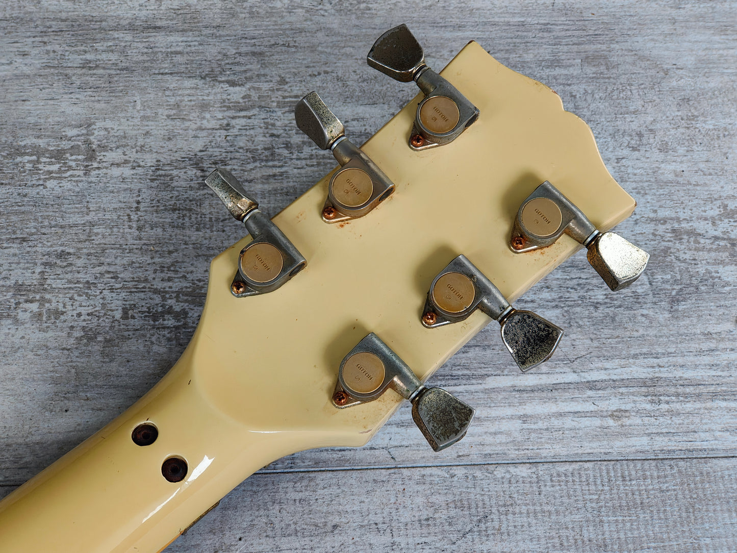 1988 Burny Japan LC-100YS Les Paul Custom w/Tremolo (Aged White)