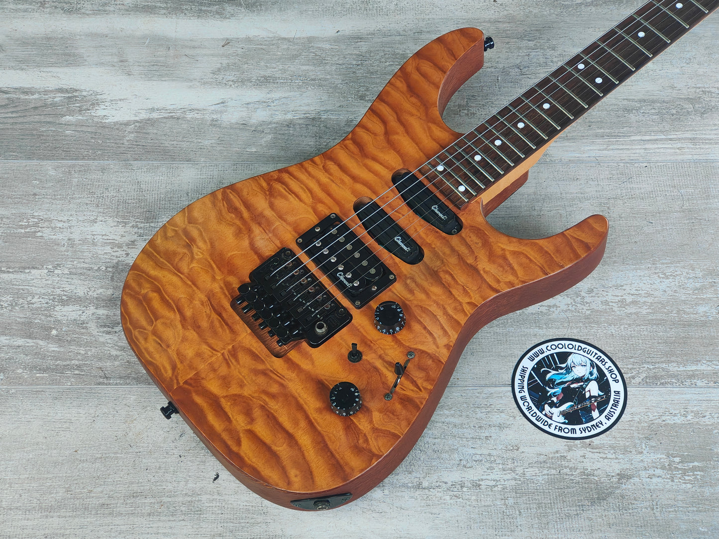2000's Charvel Japan R-U90 M.F Line HSS Superstrat (Natural Brown)