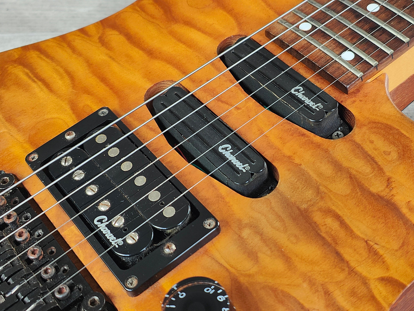 2000's Charvel Japan R-U90 M.F Line HSS Superstrat (Natural Brown)
