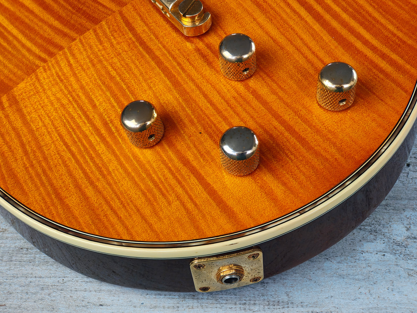 1996 Greco Japan LG-120 Eclipse Style Les Paul w/Gibson Pickups (Flame Amber)