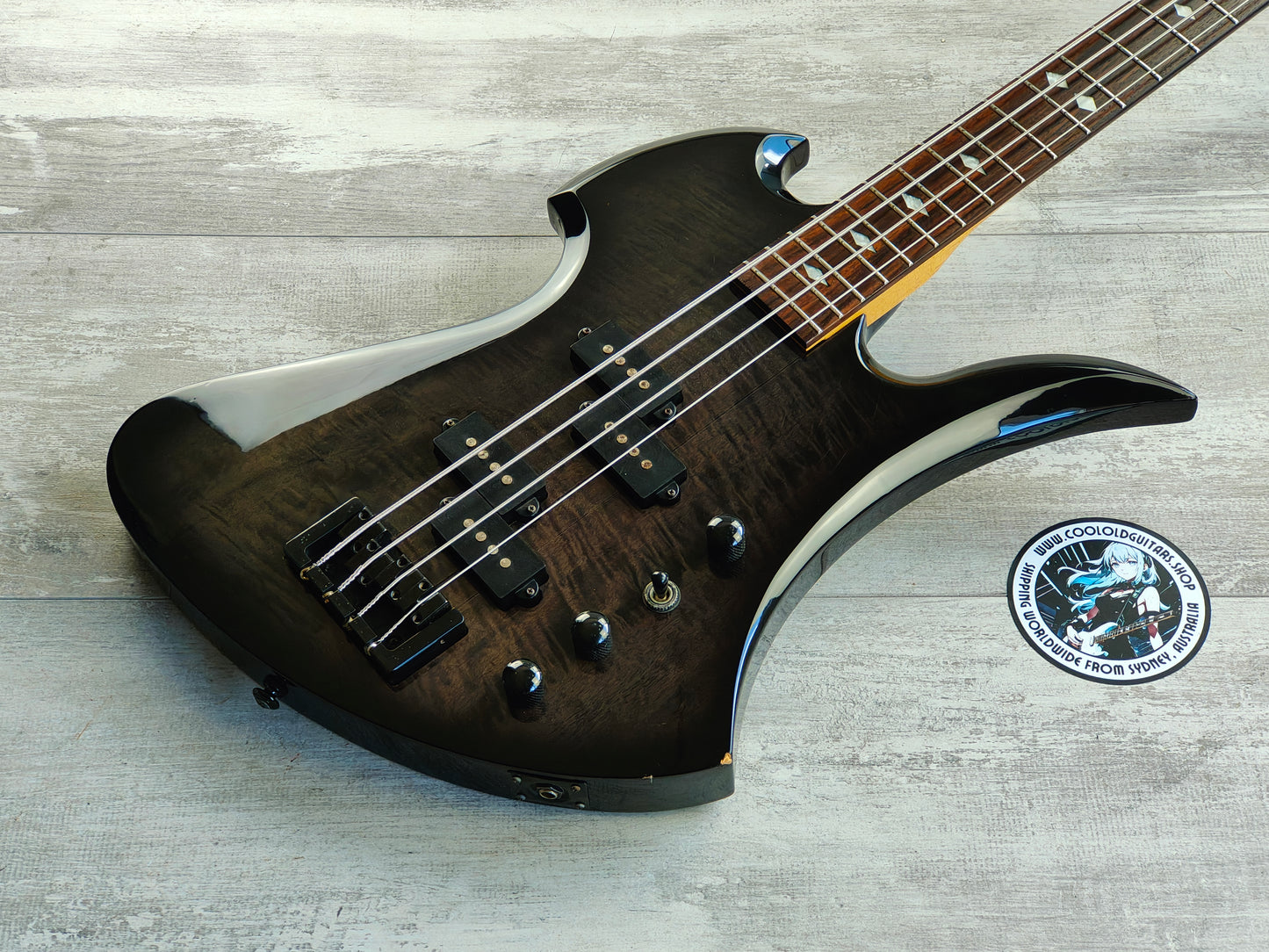 2000's BC Rich Mockingbird Bass (Transparent Grey Burst)