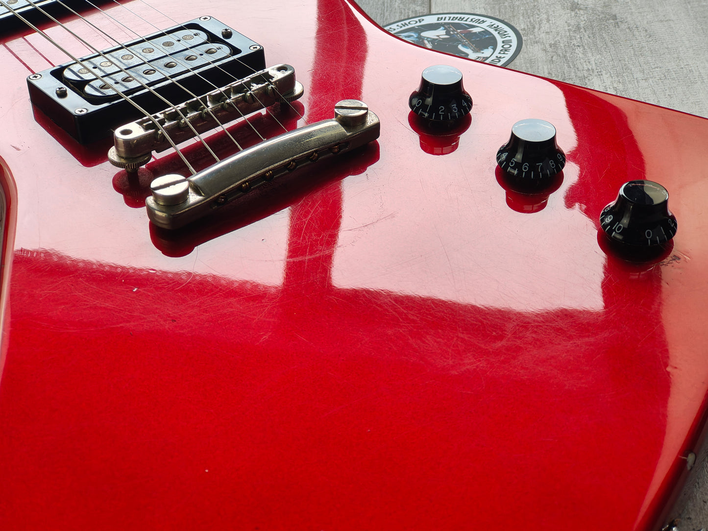 1984 Greco Japan "Store Order" Explorer Electric Guitar (Metallic Red)