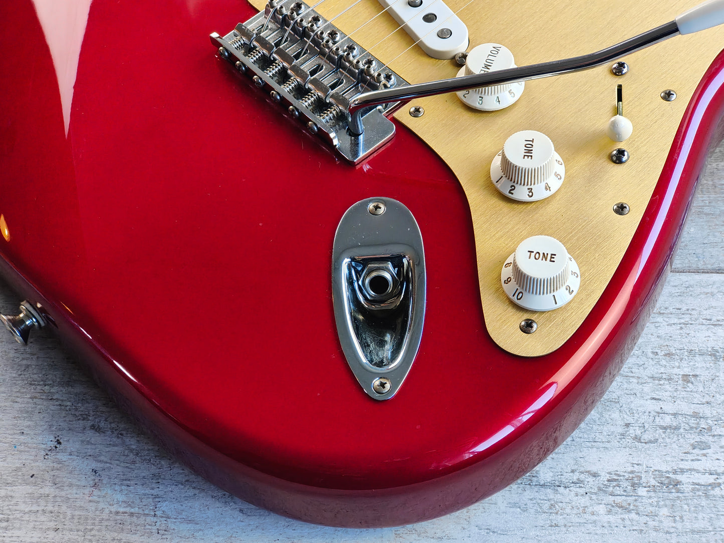 2008 Fender Mexico MIM Standard Stratocaster w/USA Custom Shop Pickups (Candy Apple Red)