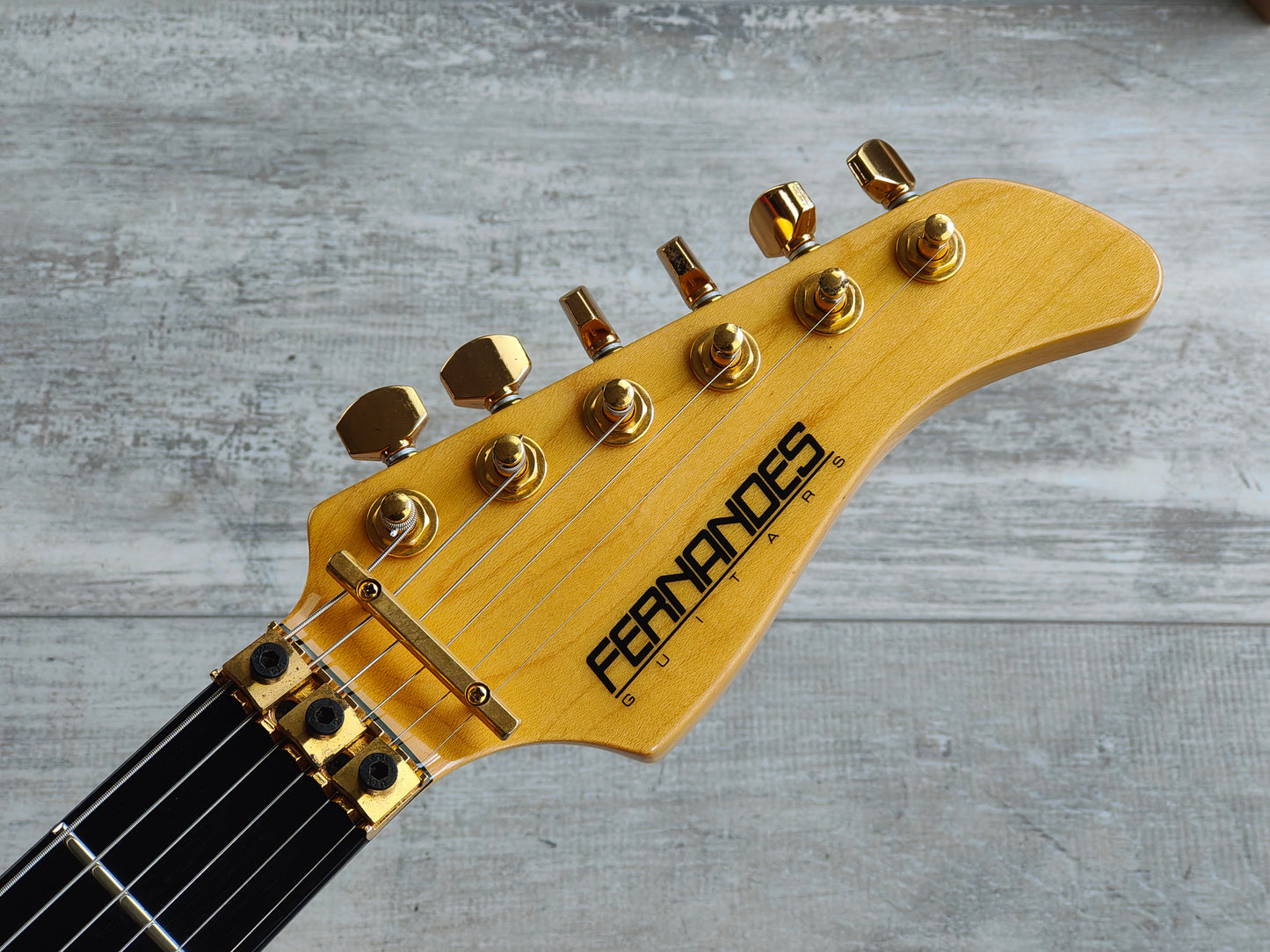 2002 Fernandes Japan FR-155S Revolver HSH Superstrat w/Sustainer (Natural)