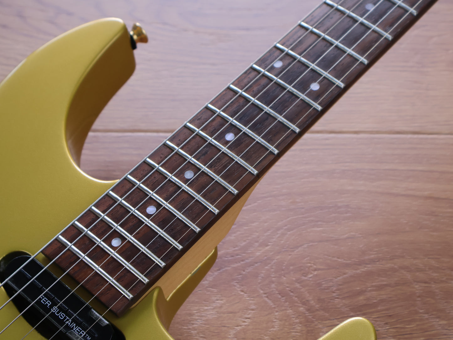 1995 Fernandes Japan FR-75S Revolver Superstrat w/Sustainer (Refinished Gold)
