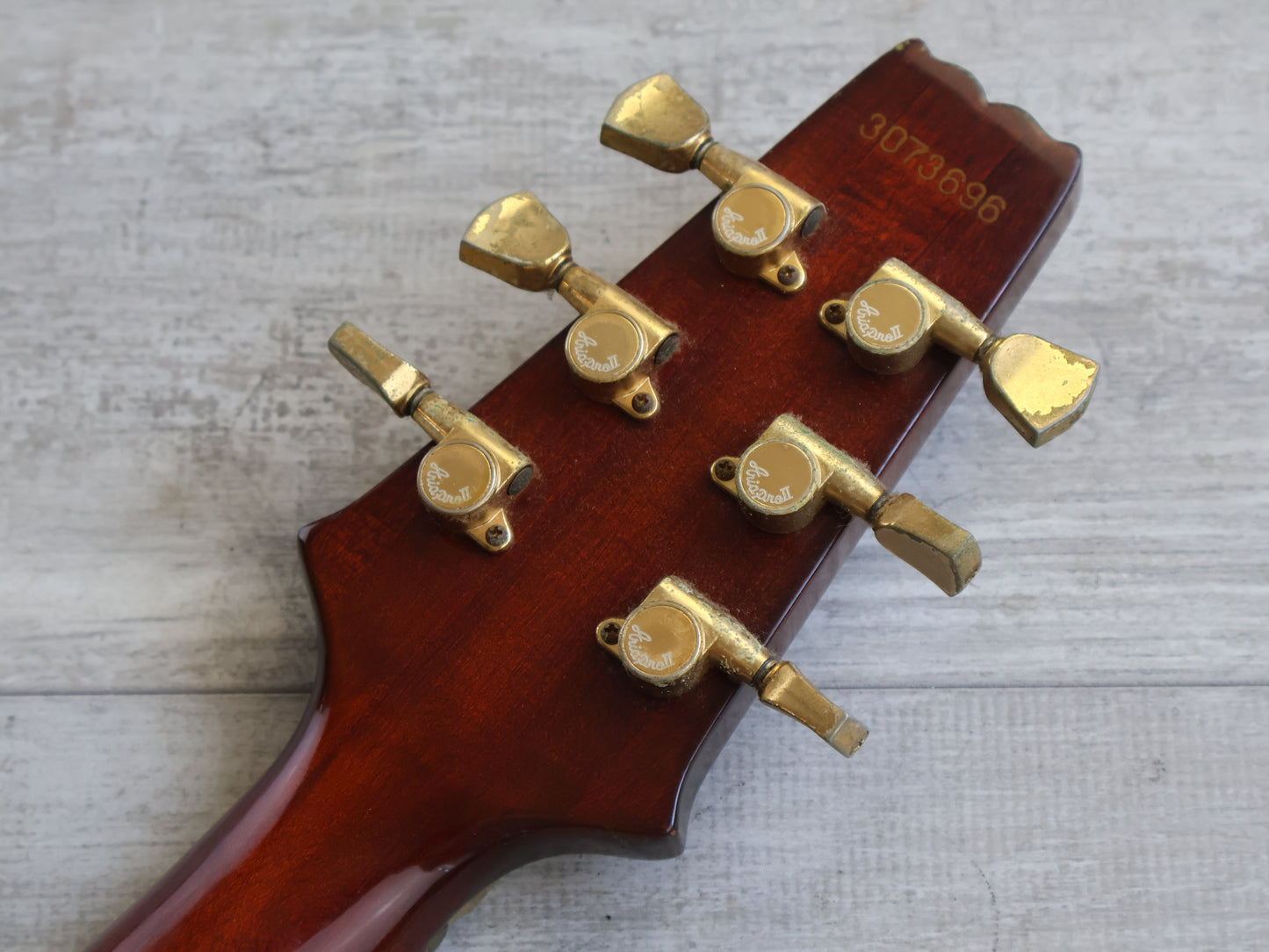 1983 Aria Pro II (Matsumoku) PE-R80KV Single Cutaway w/Kahler (Antique Brown)