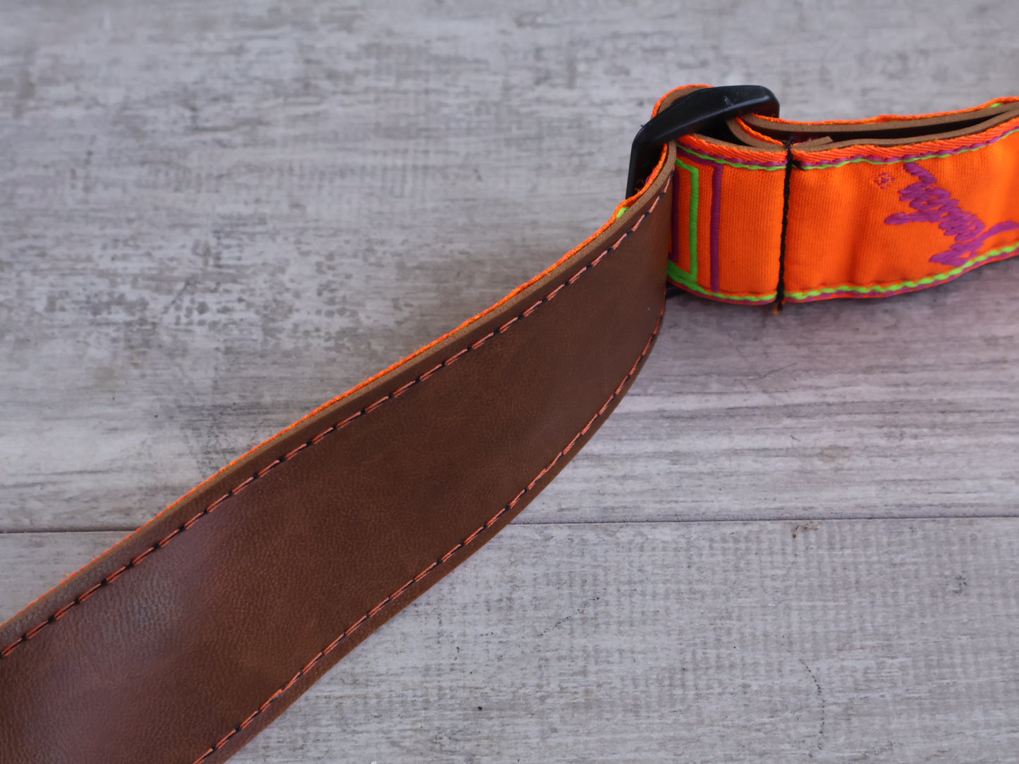 1980's Fender USA Guitar Strap (Neon Orange)
