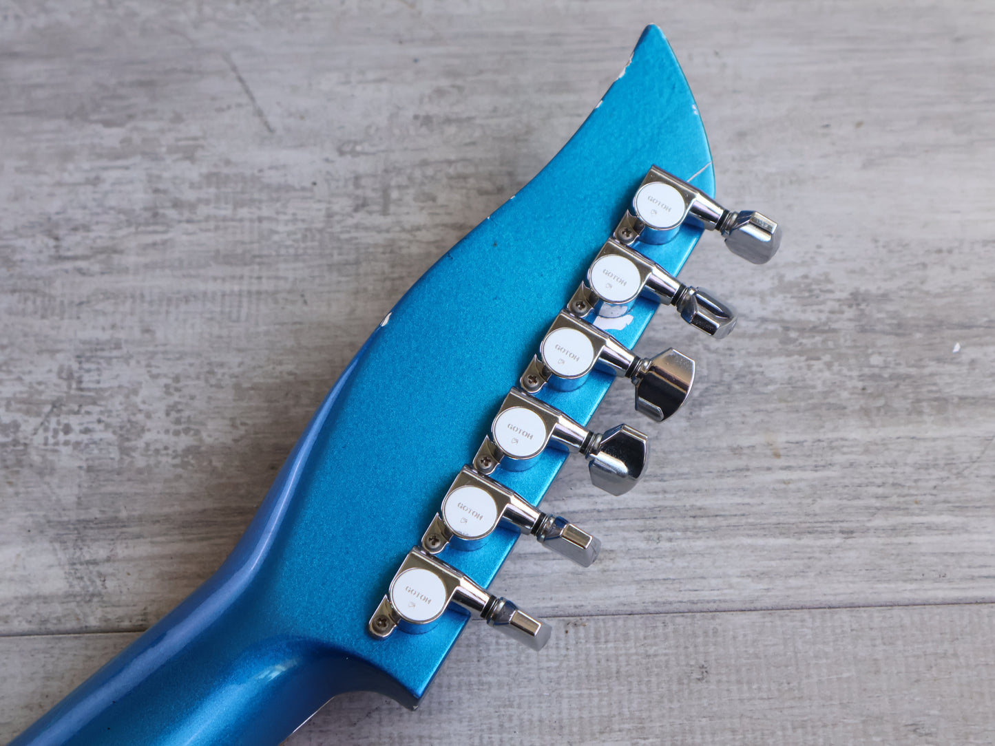 1980's Tokai Japan Talbo Blazing Fire Cast Aluminium Guitar w/LED Inlays (Blue)