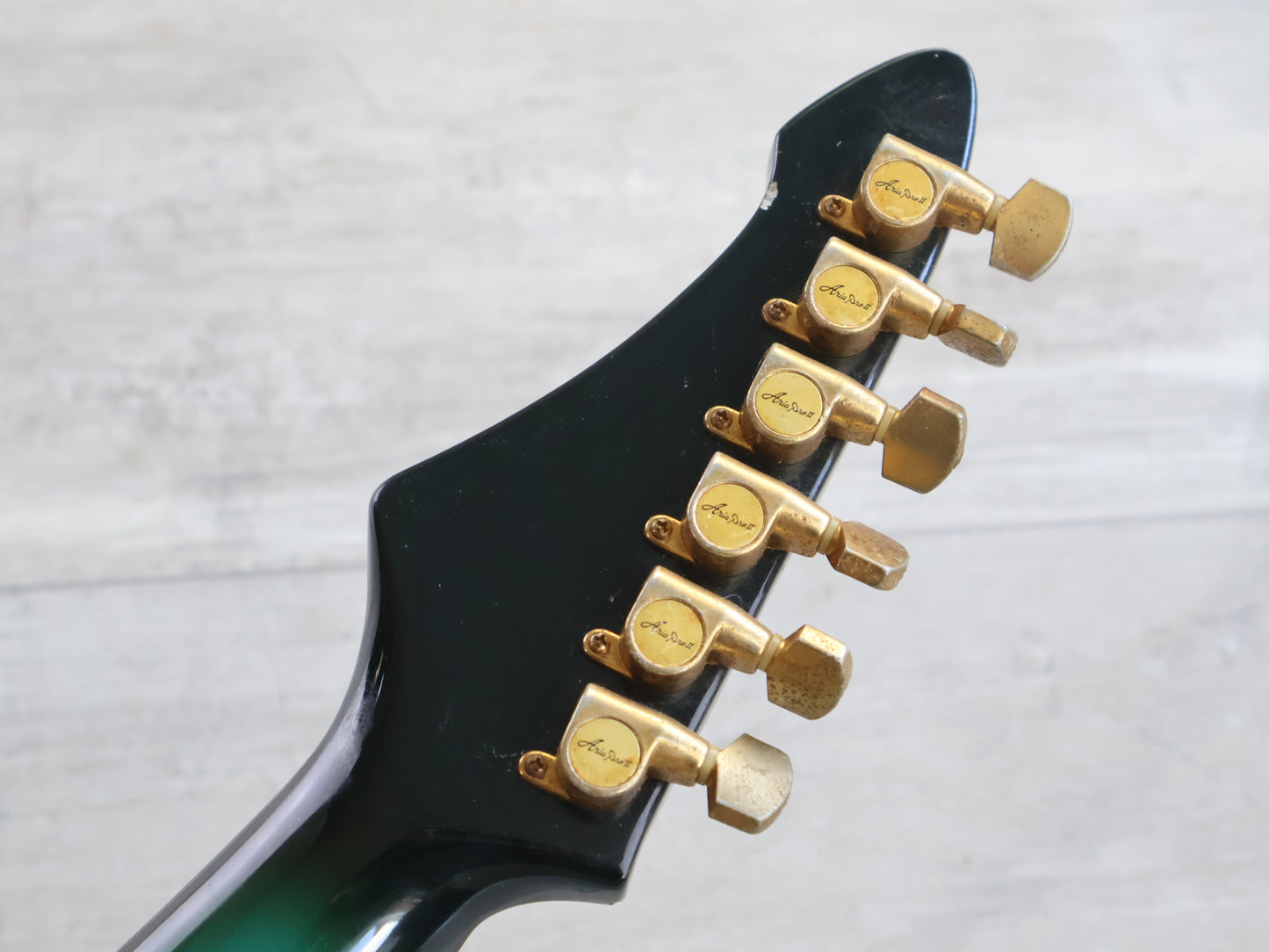 1983 Aria Pro II Japan ZZ Deluxe Explorer (Black Blue Sunburst)