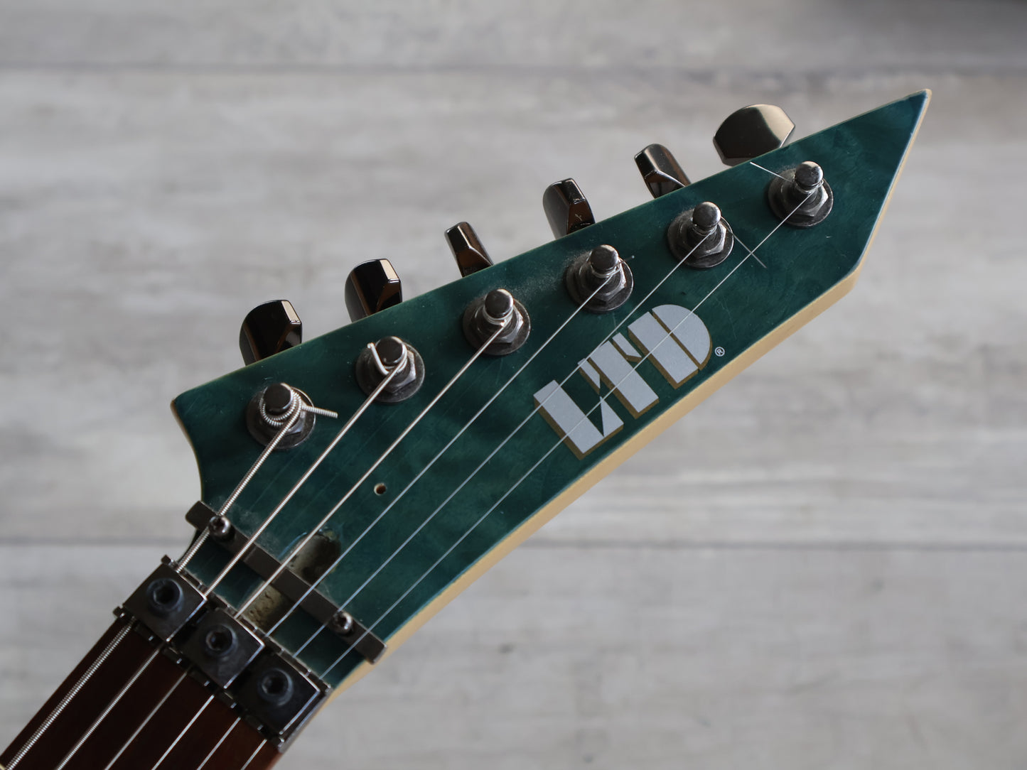 2013 LTD (by ESP) MH-100QM HH Superstrat (Quilt Green)