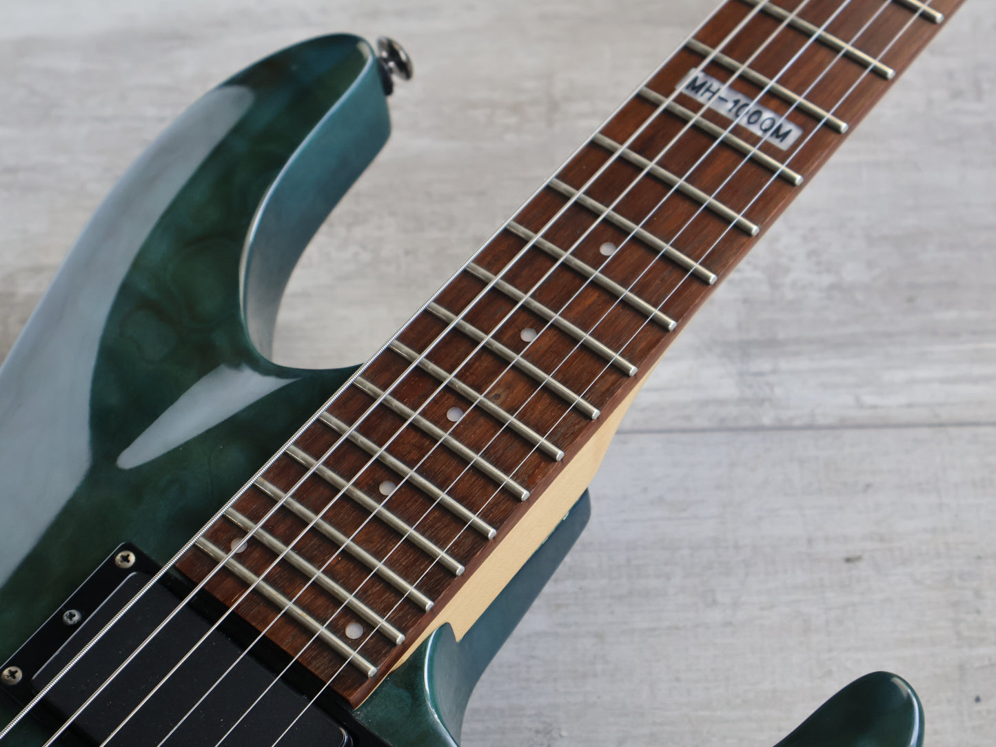 2013 LTD (by ESP) MH-100QM HH Superstrat (Quilt Green)