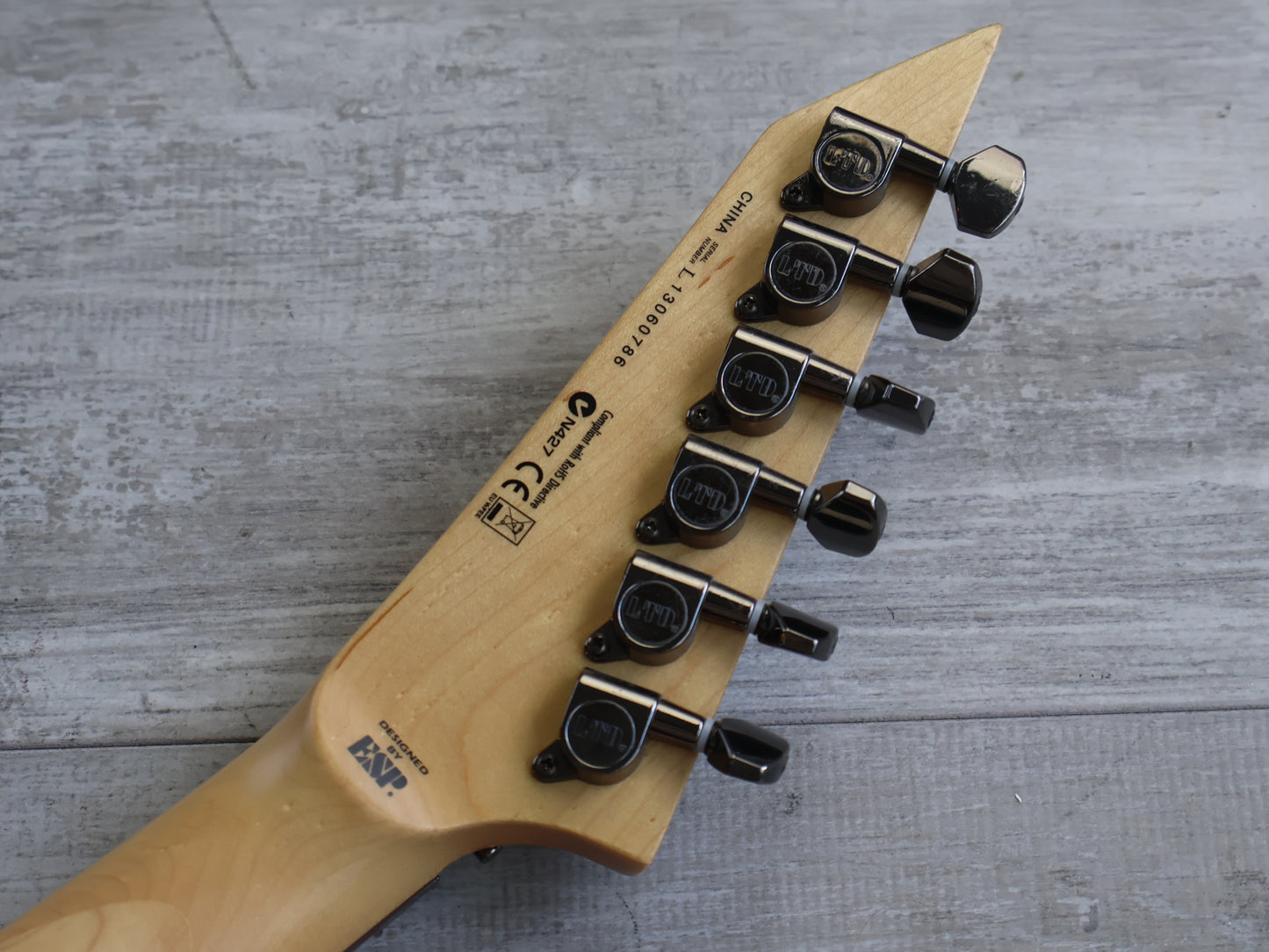 2013 LTD (by ESP) MH-100QM HH Superstrat (Quilt Green)