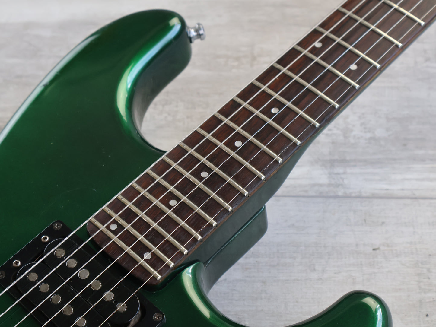 1983 Squier Japan ST652 JV Series HH Superstrat (Candy Apple Green)
