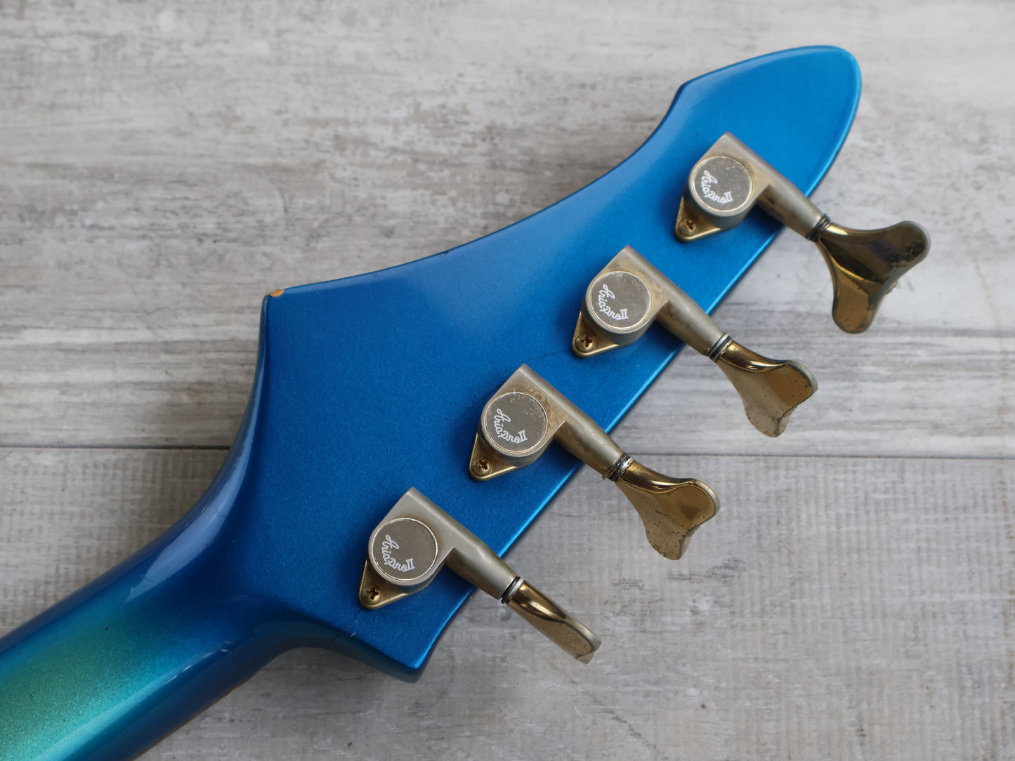 1984 Aria Pro II ZZB-Custom Explorer Bass (Metallic Blue Sunburst)