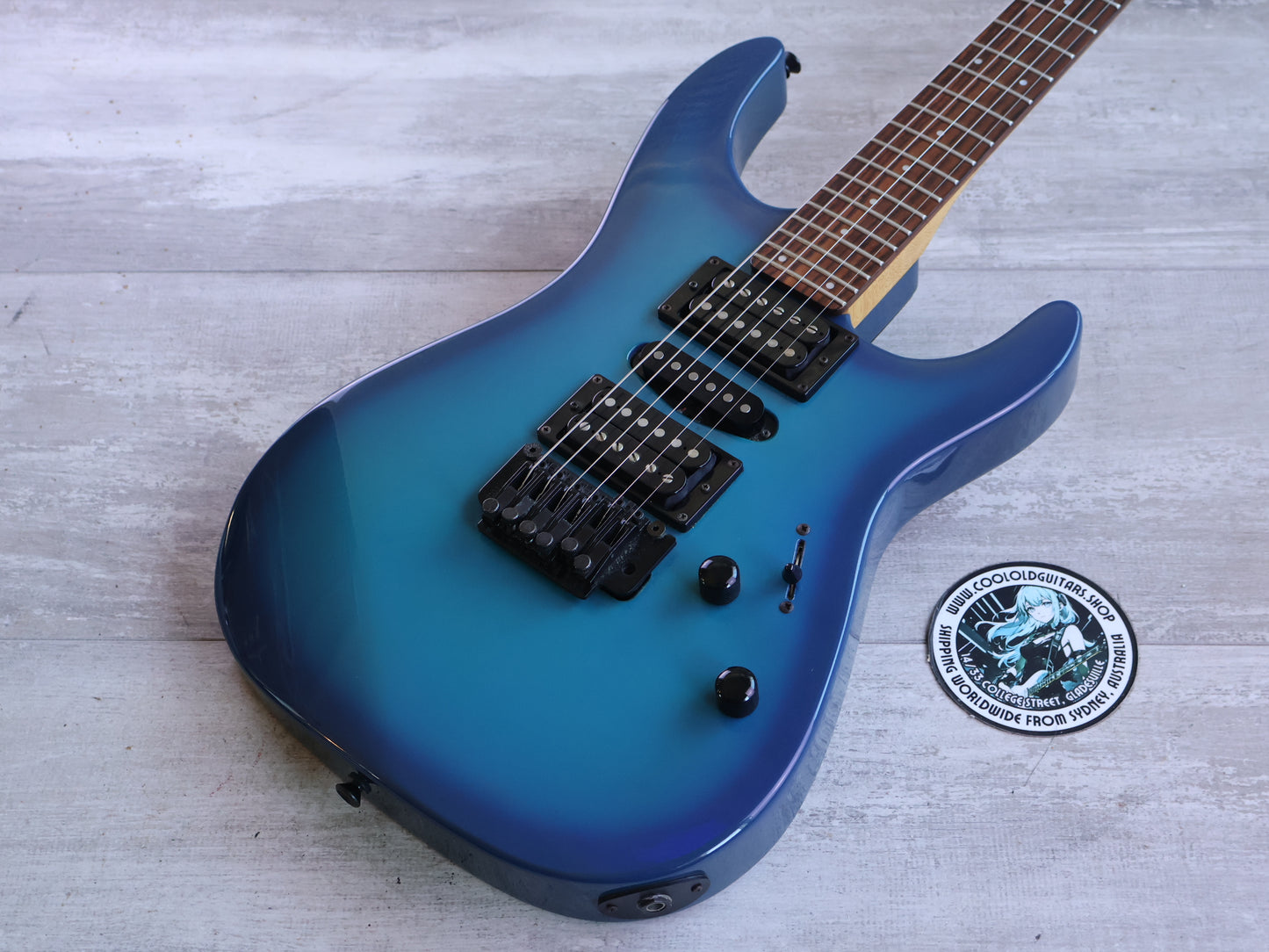1990 Fernandes Japan FR-50X Revolver HSH Superstrat S-Style (Blueburst)