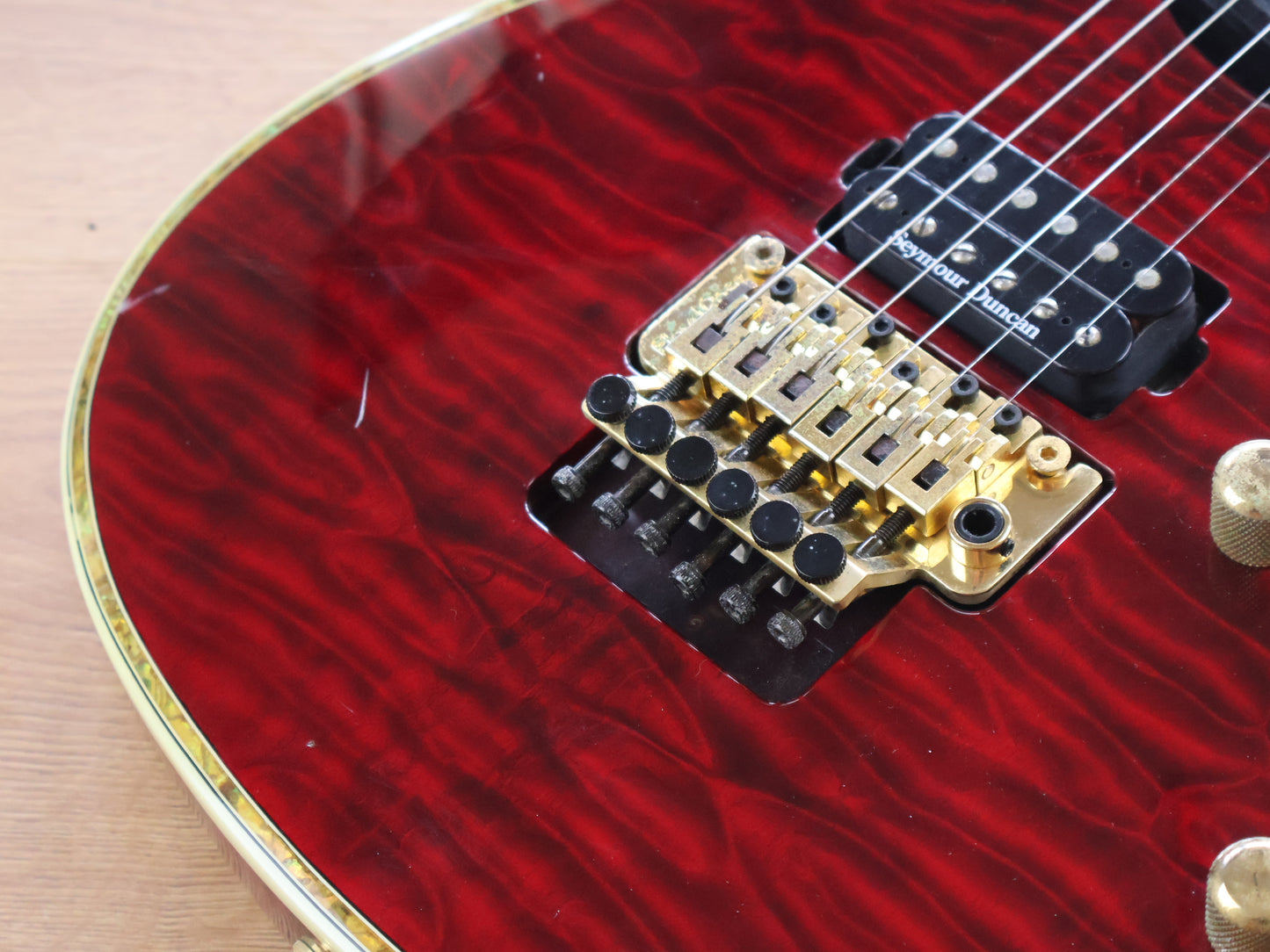 2010 Edwards (by ESP Japan) E-CY-165CTM 27-Fret Neckthrough Superstrat (Black Cherry)
