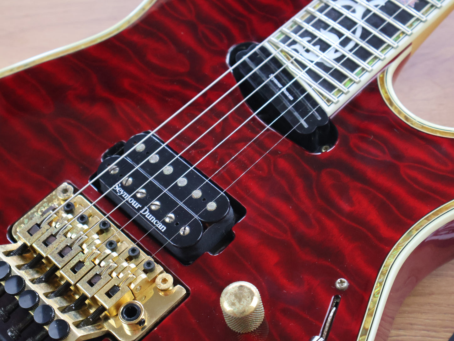 2010 Edwards (by ESP Japan) E-CY-165CTM 27-Fret Neckthrough Superstrat (Black Cherry)