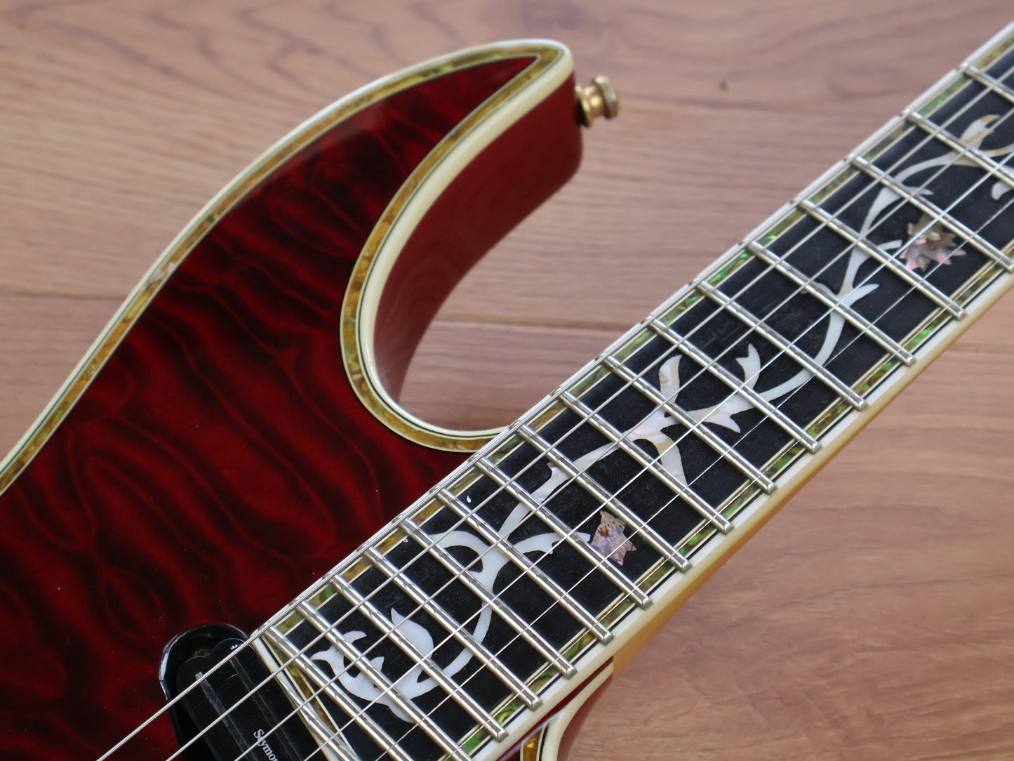 2010 Edwards (by ESP Japan) E-CY-165CTM 27-Fret Neckthrough Superstrat (Black Cherry)