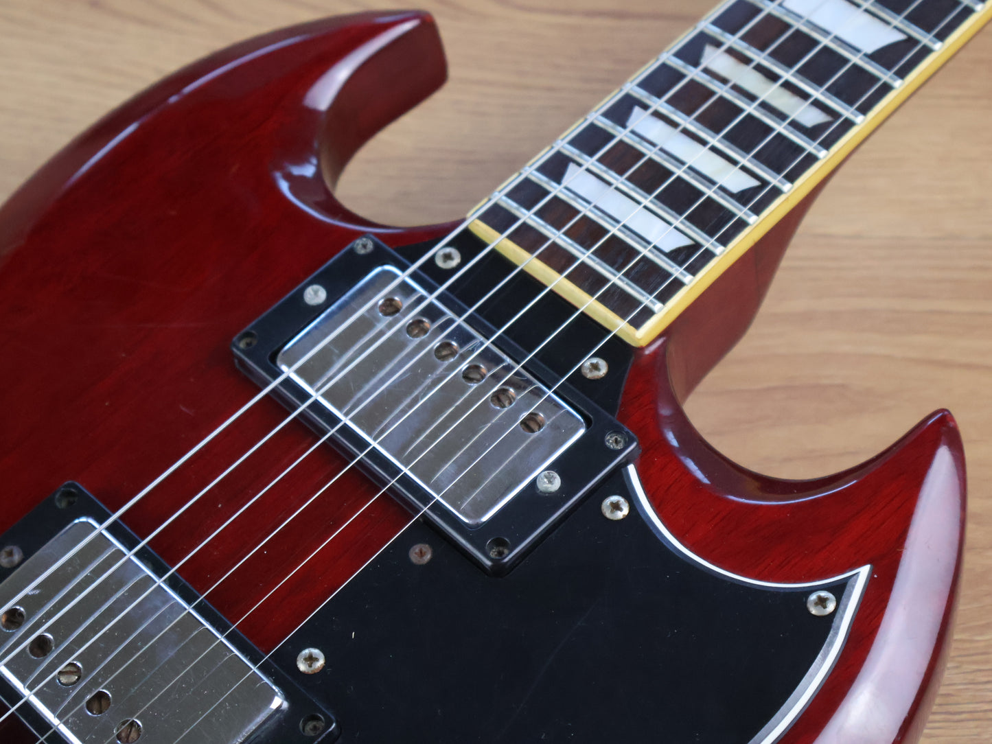 1990 Samick SG-7 Japanese Market SG Double Cutaway (Cherry Red)