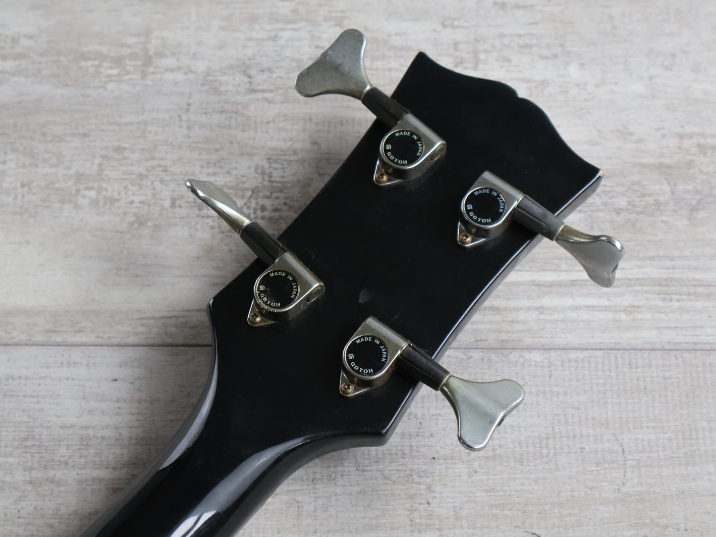 1990 Greco Japan TVB-45 Double Cutaway Medium Scale Les Paul Jr Bass (Black)