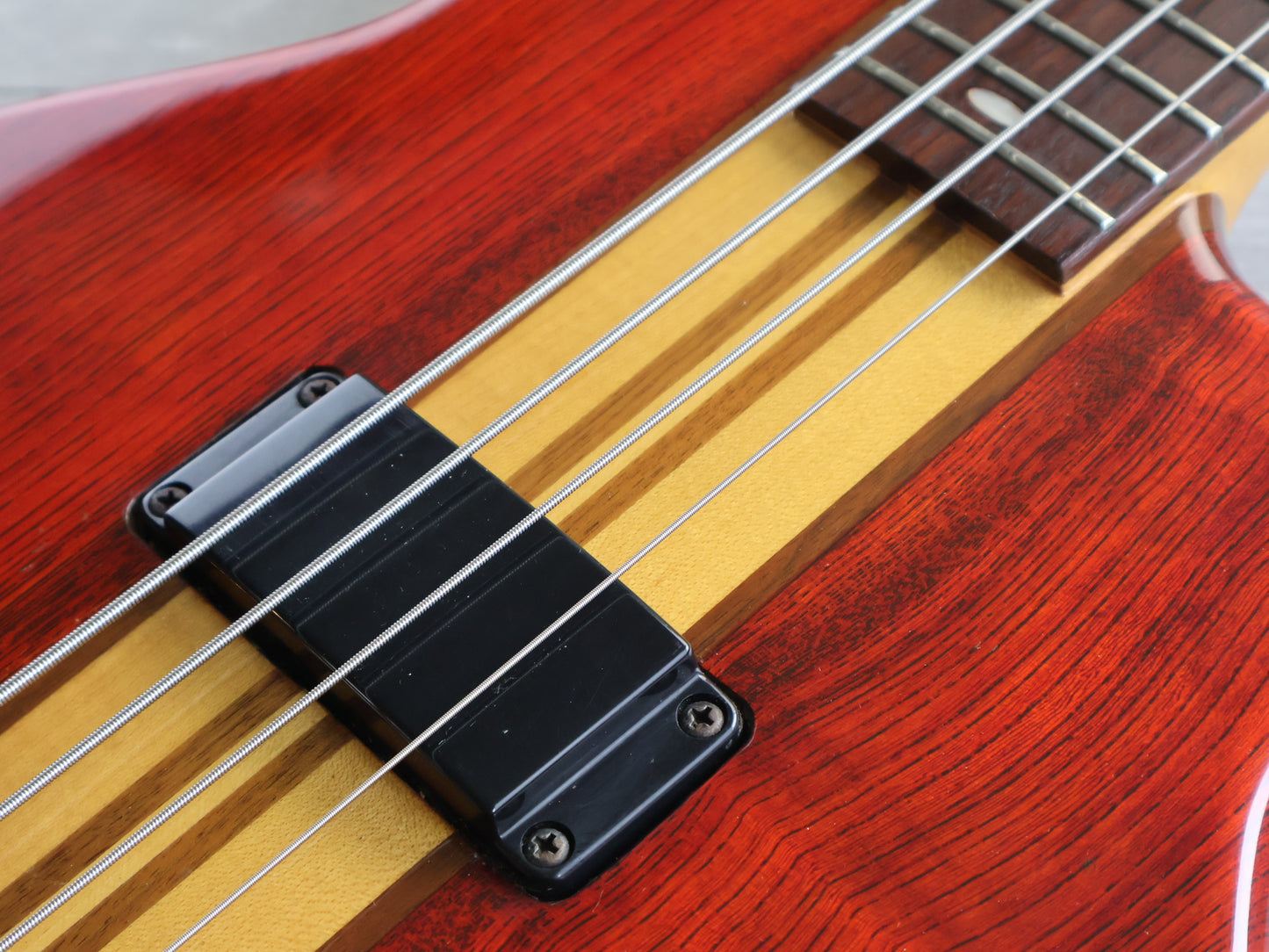 1981 Aria Pro II Japan SB-R60 Neckthrough Bass (Transparent Red)
