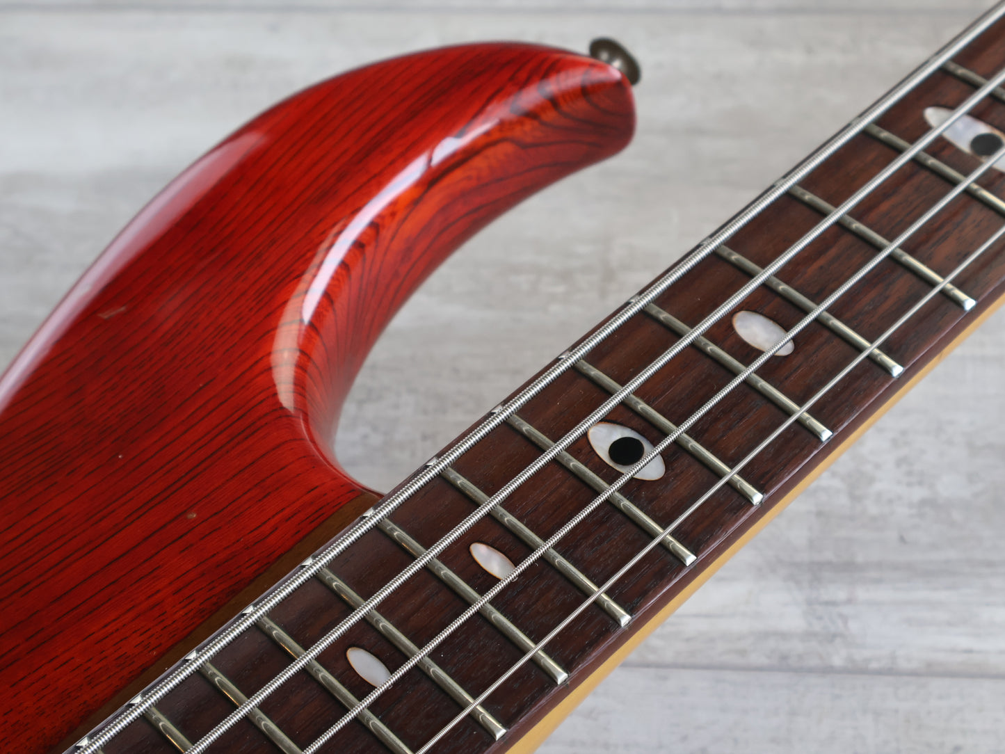 1981 Aria Pro II Japan SB-R60 Neckthrough Bass (Transparent Red)