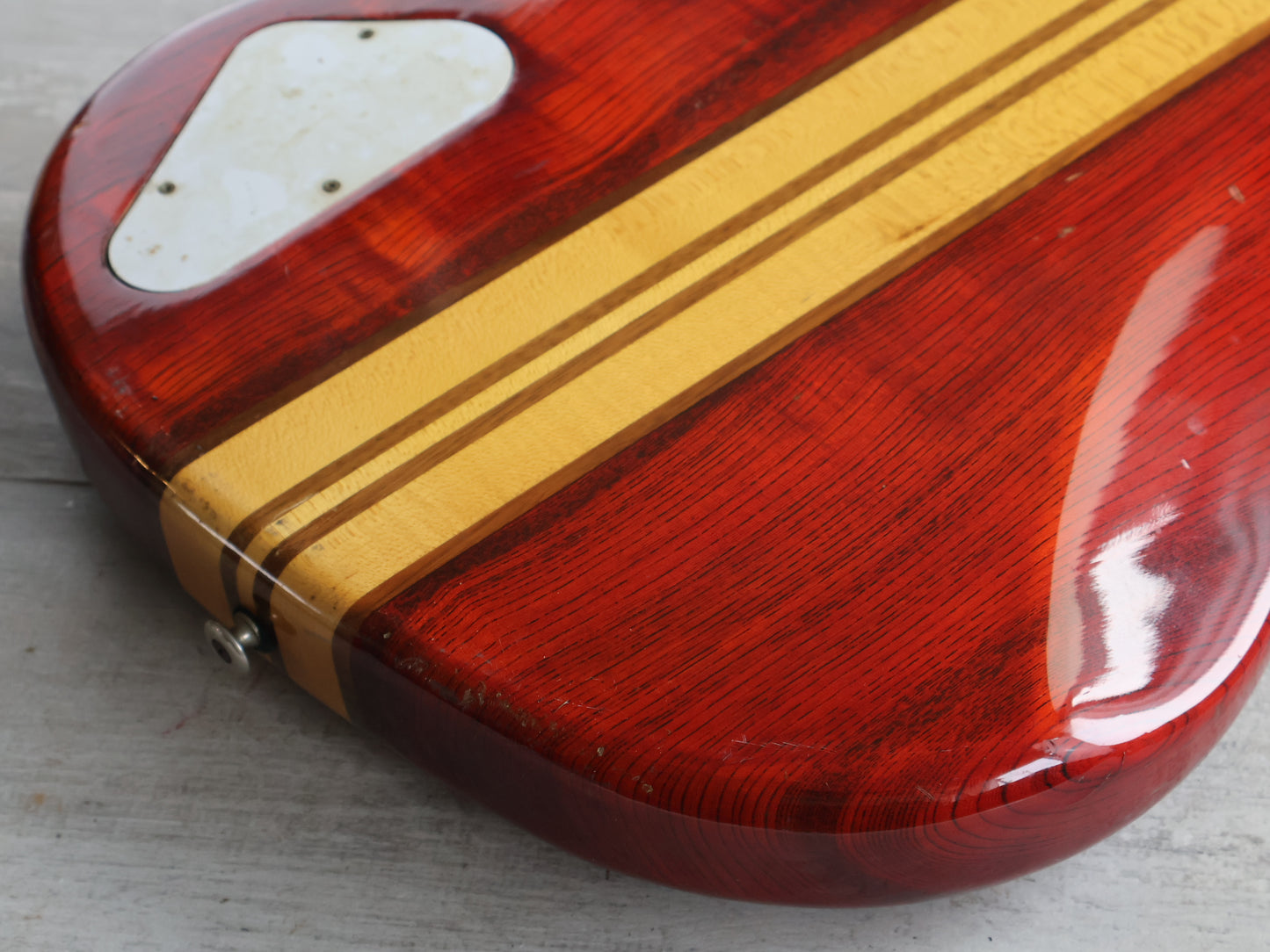 1981 Aria Pro II Japan SB-R60 Neckthrough Bass (Transparent Red)