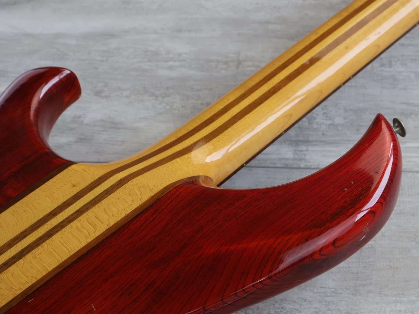 1981 Aria Pro II Japan SB-R60 Neckthrough Bass (Transparent Red)