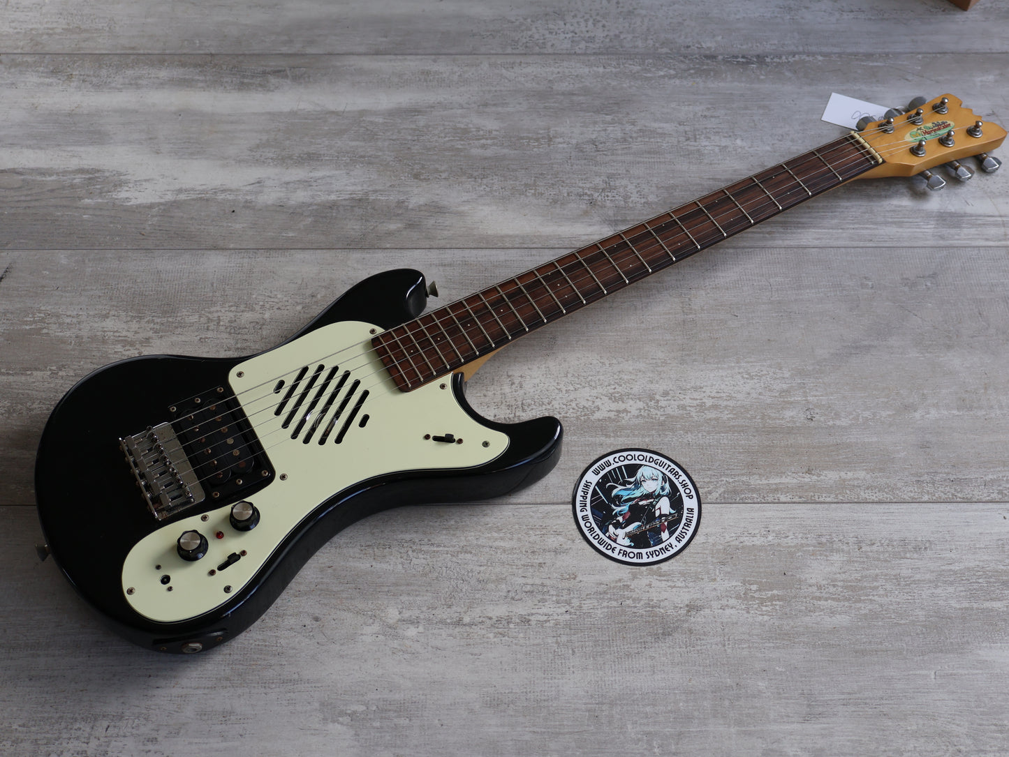 Marine Rider Japan Mini Mosrite Travel Guitar (Black)