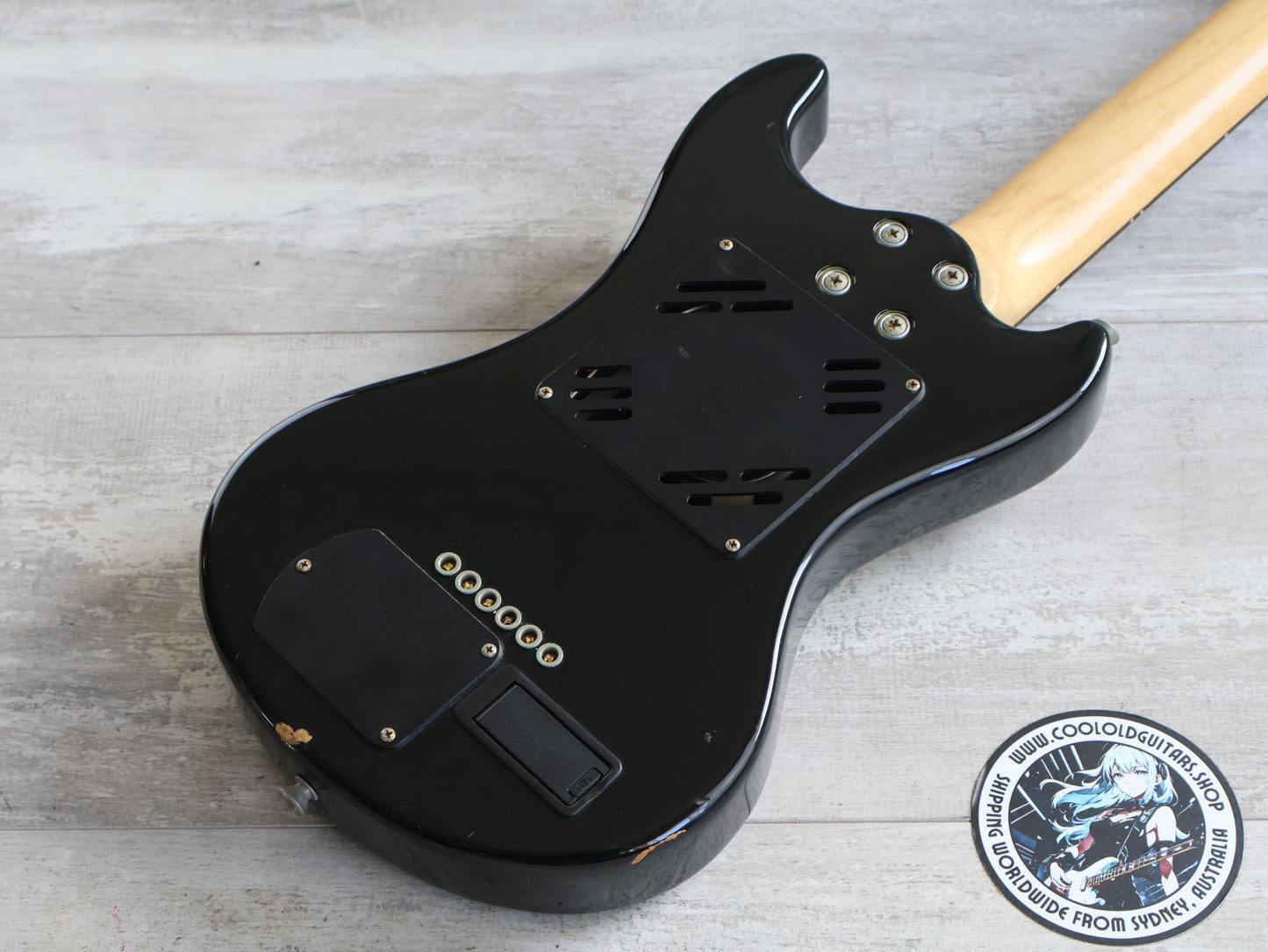 Marine Rider Japan Mini Mosrite Travel Guitar (Black)