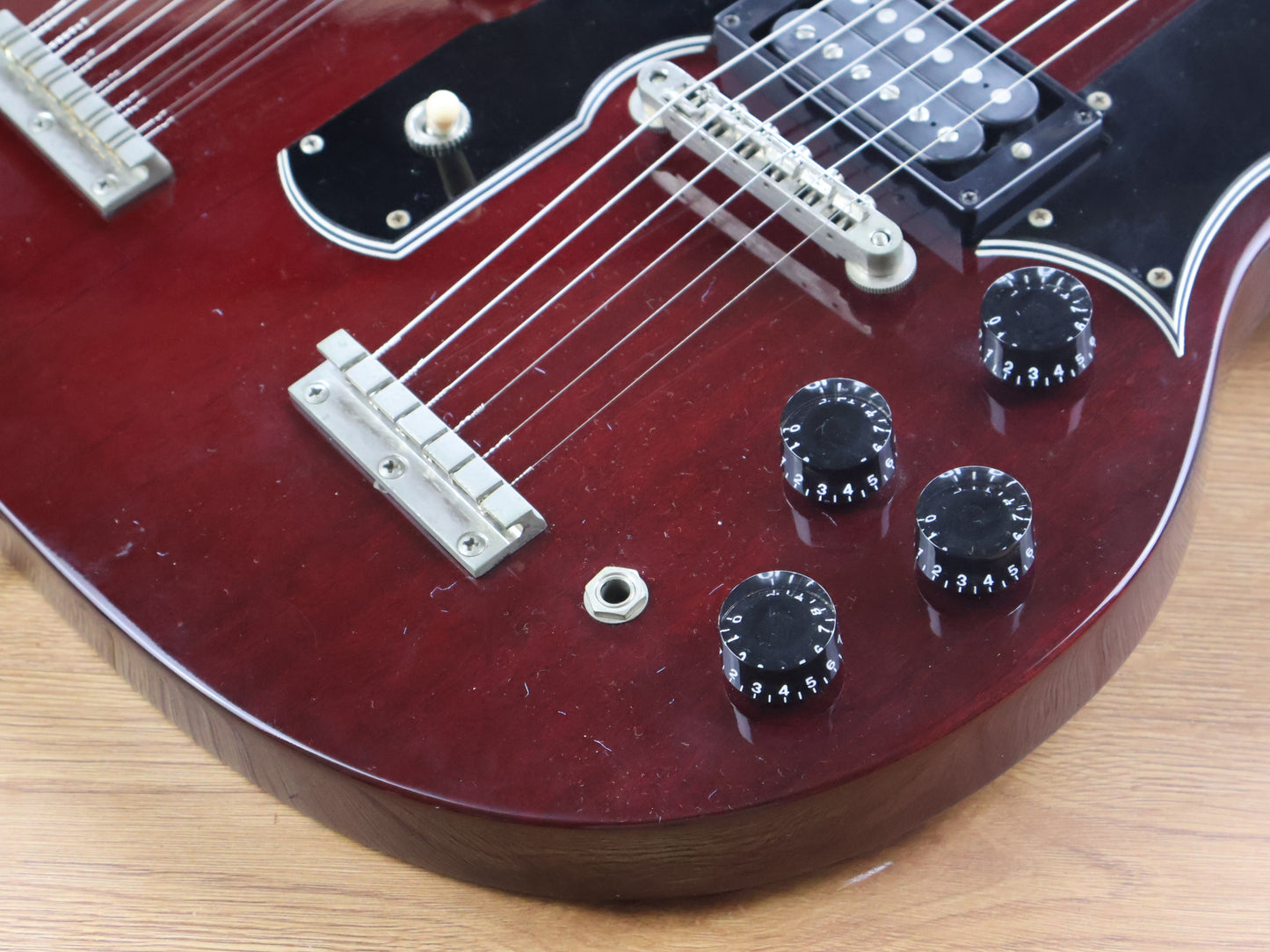 1992 Burny Japan RSG-140 Double Neck 6/12 SG (Cherry Red)