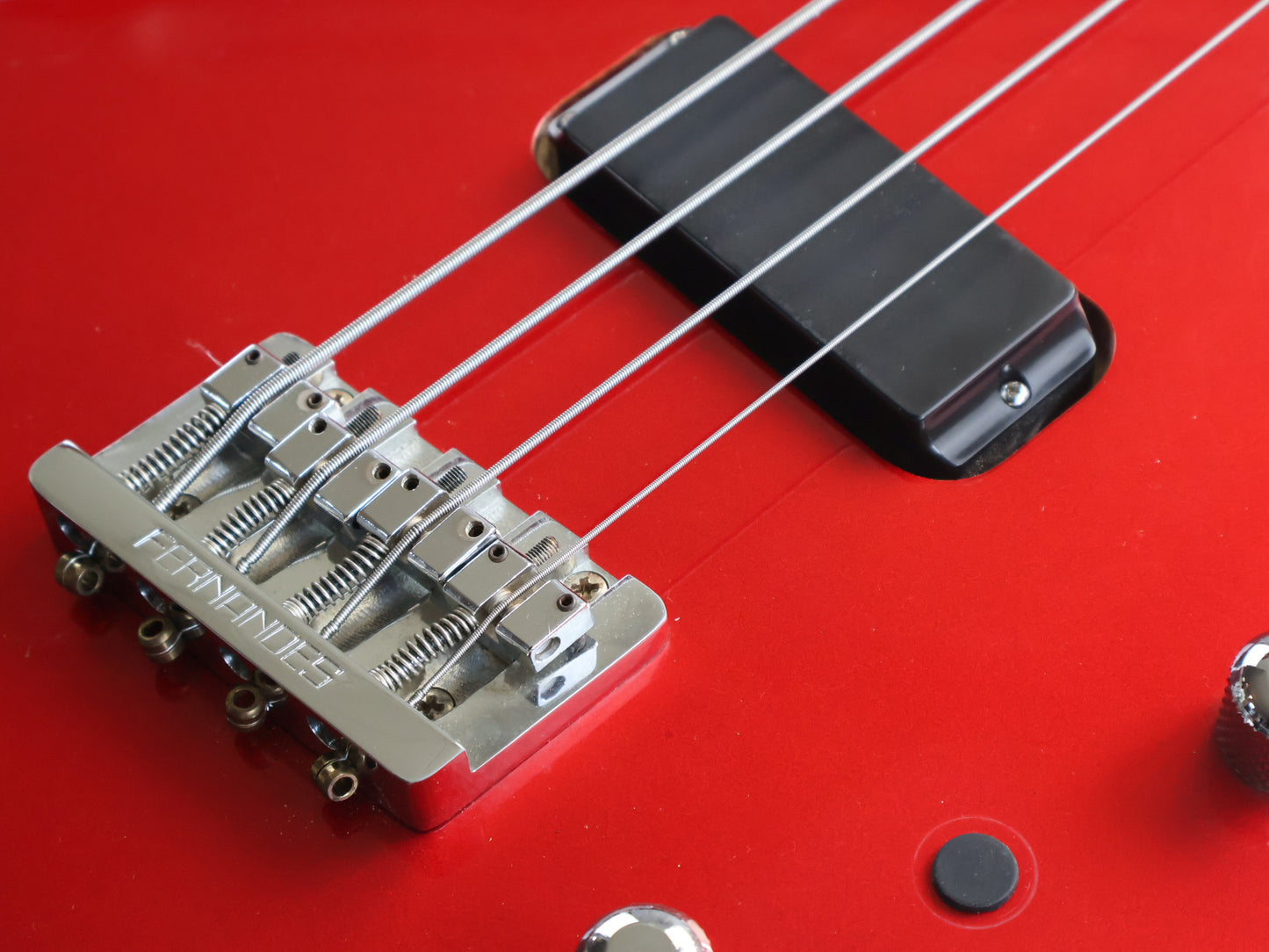 1985 Fernandes Japan EXB-85 Explorer Bass (Candy Apple Red)