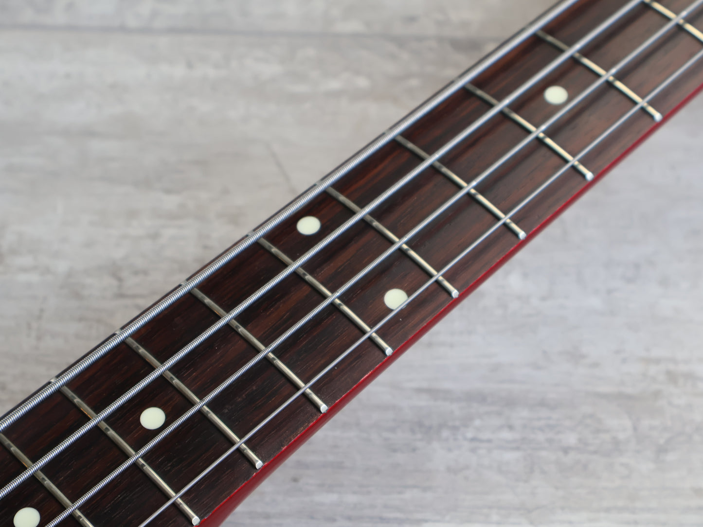 1985 Fernandes Japan EXB-85 Explorer Bass (Candy Apple Red)