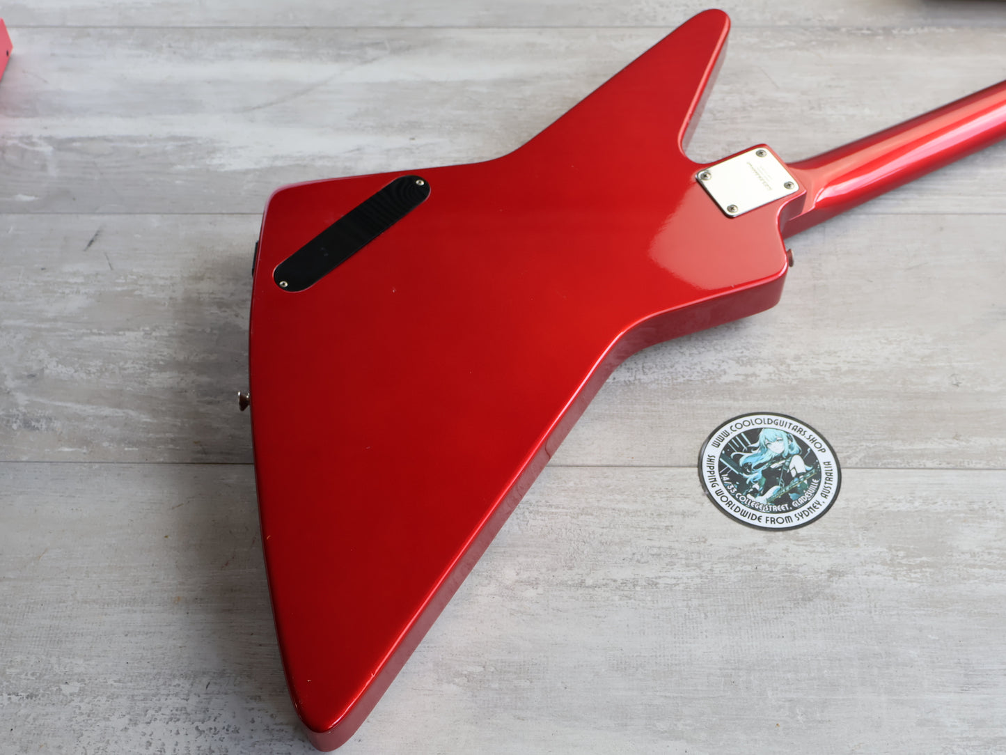 1985 Fernandes Japan EXB-85 Explorer Bass (Candy Apple Red)