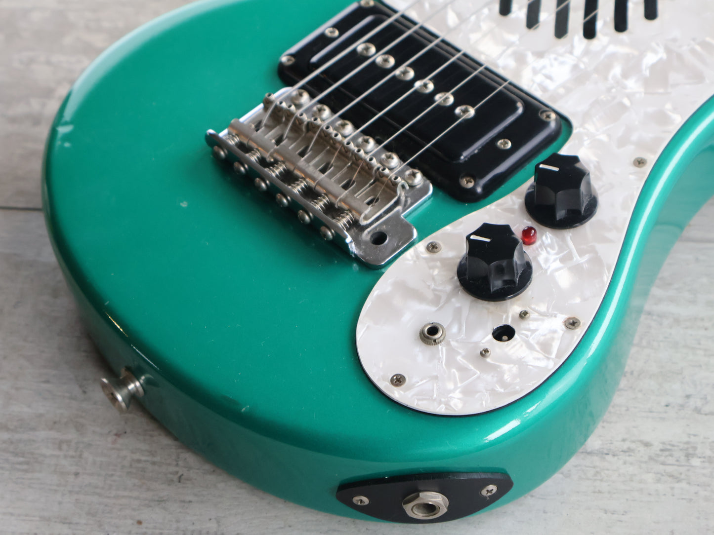 Marine Rider Japan Mini Mosrite Travel Guitar (Metallic Turquoise)