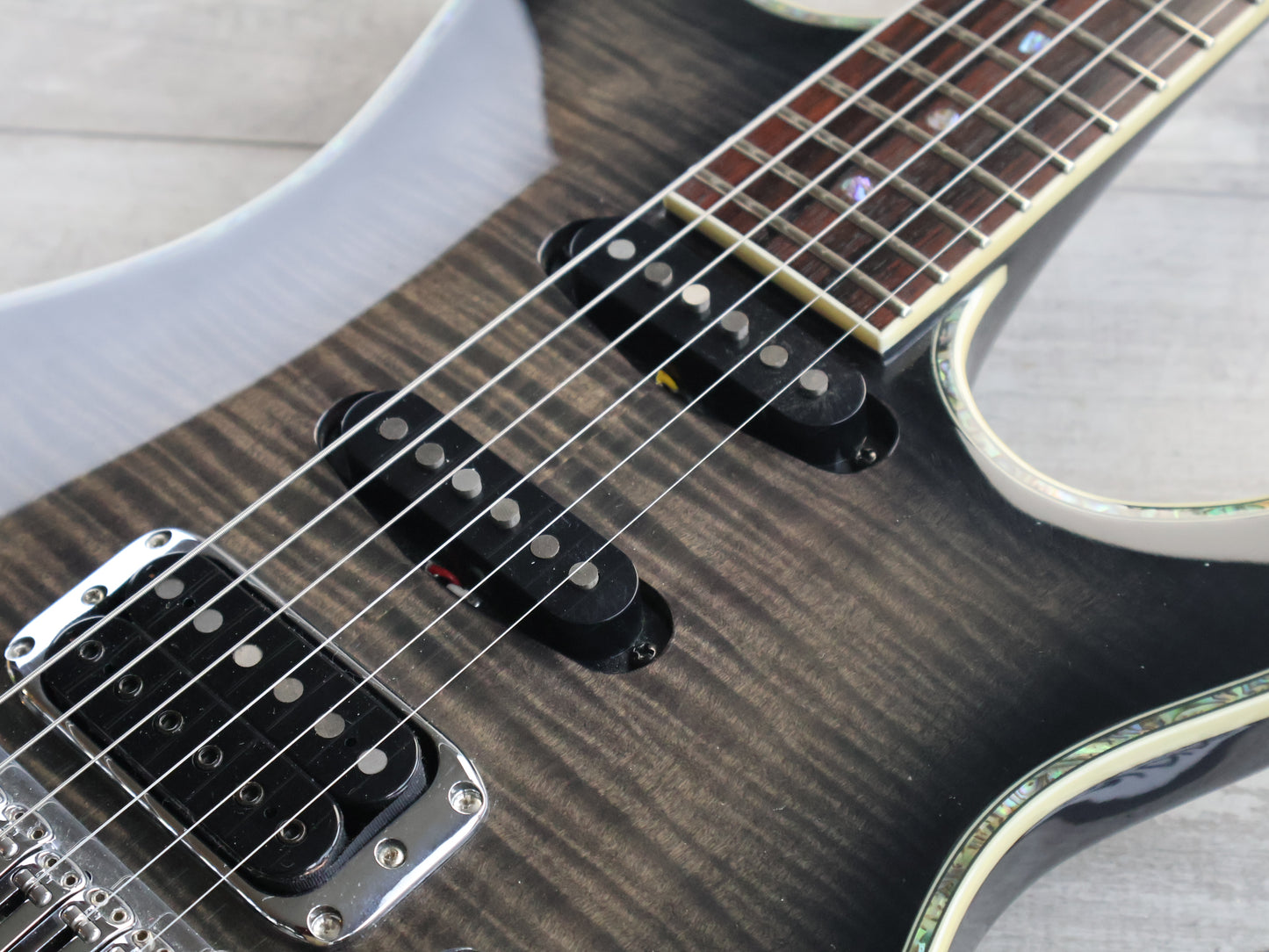 2006 Ibanez SAS36FM HSS S-Series Superstrat (Transparent Gray)