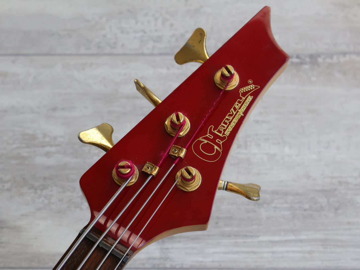 1992 Charvel Jackson Japan CSB-070 PJ Medium Scale Bass (See-Thru Red)