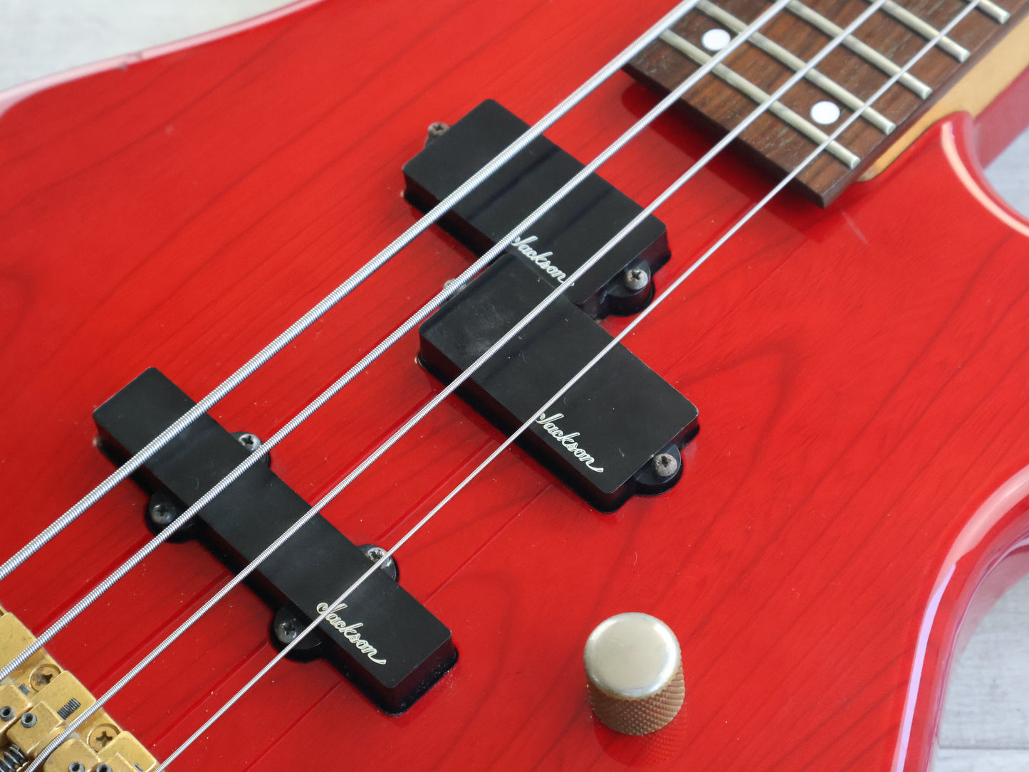1992 Charvel Jackson Japan CSB-070 PJ Medium Scale Bass (See-Thru Red)