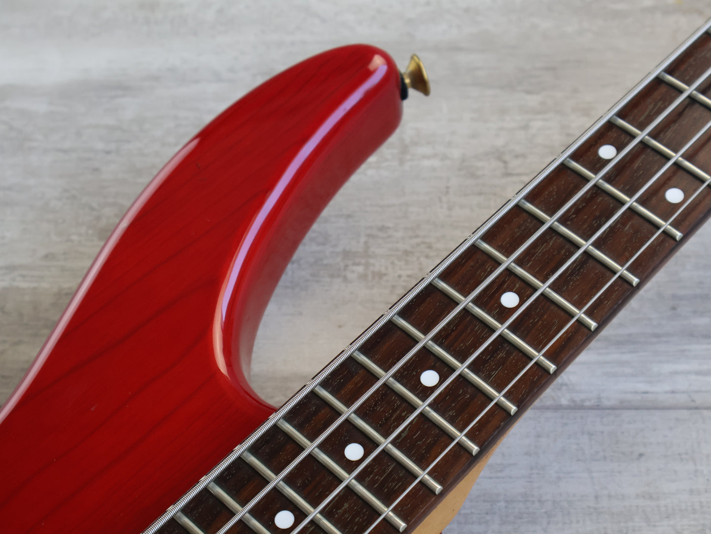 1992 Charvel Jackson Japan CSB-070 PJ Medium Scale Bass (See-Thru Red)