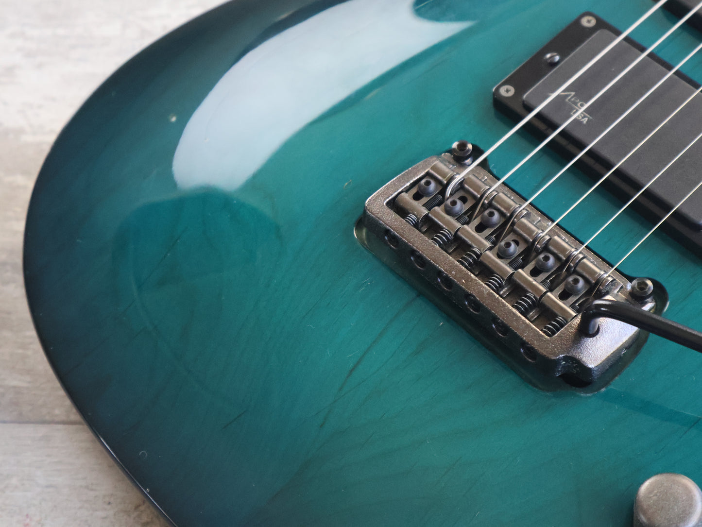 1993 Aria Pro II Custom Shop Toshiki Nunokawa Model HSH Superstrat (Aquamarine Sunburst)