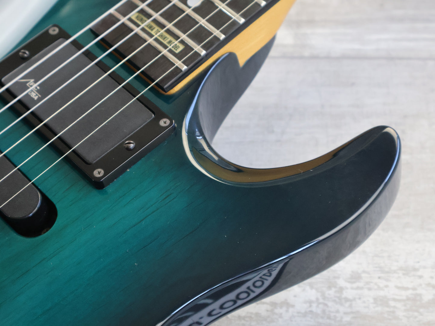 1993 Aria Pro II Custom Shop Toshiki Nunokawa Model HSH Superstrat (Aquamarine Sunburst)