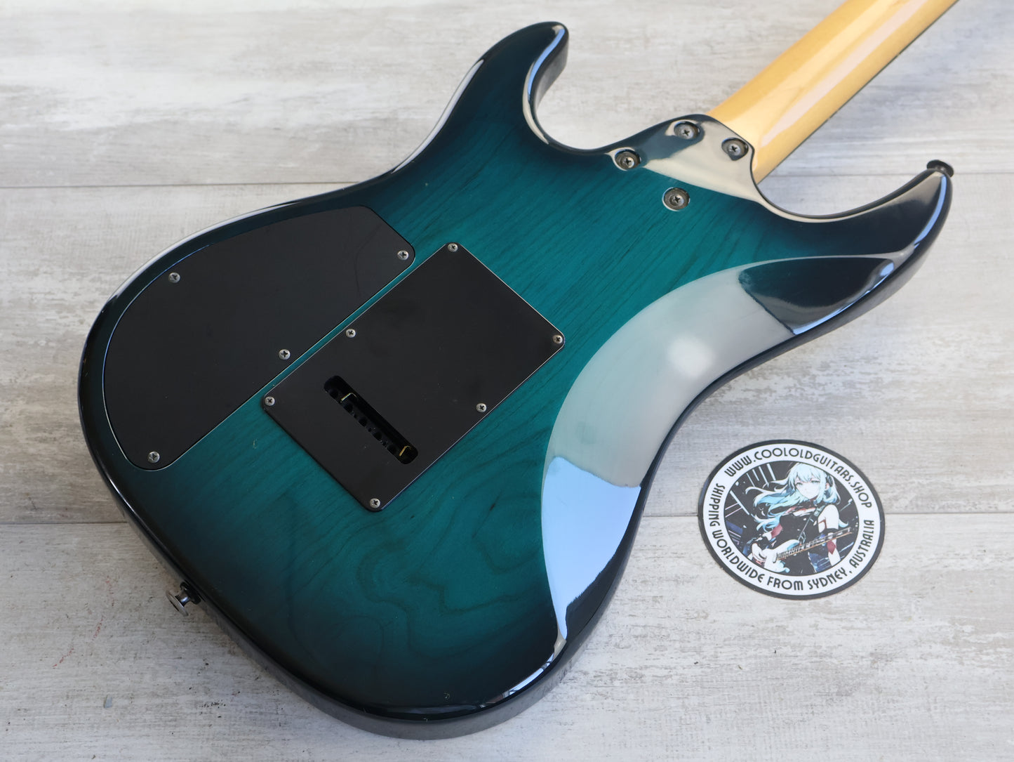 1993 Aria Pro II Custom Shop Toshiki Nunokawa Model HSH Superstrat (Aquamarine Sunburst)