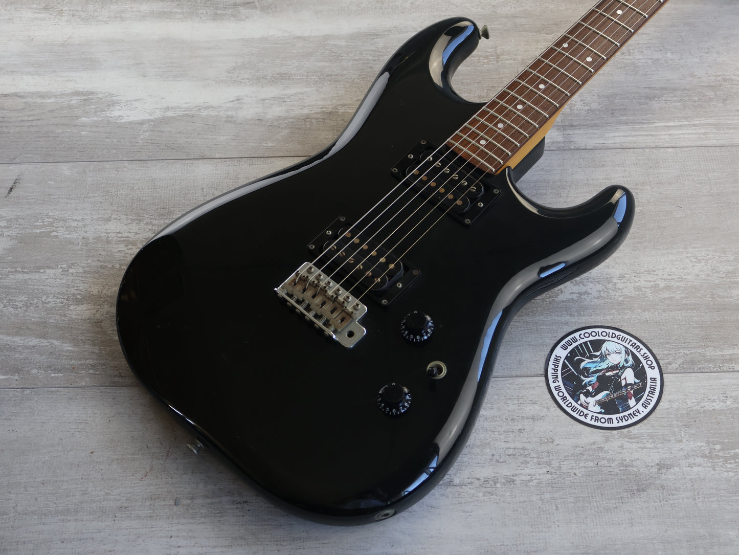 1985 Fender Squier ST-335 Contemporary Series Japan HH Stratocaster (Black)