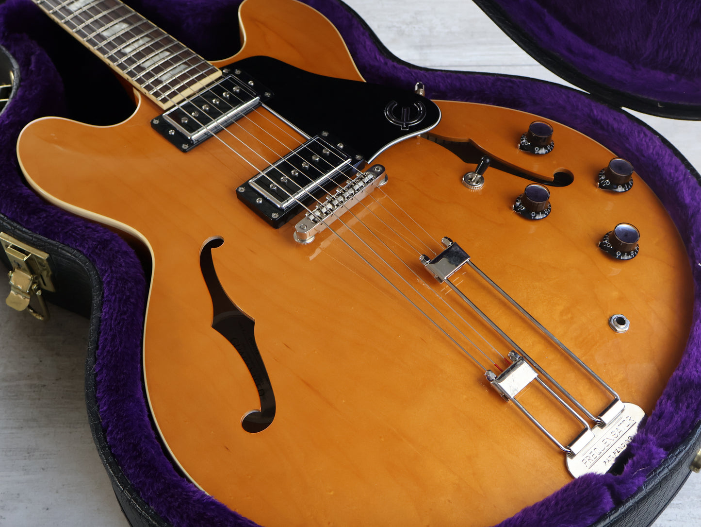2006 Epiphone Japan Elitist Nick Valensi Model Riviera w/Gibson P-94's (Antique Natural)