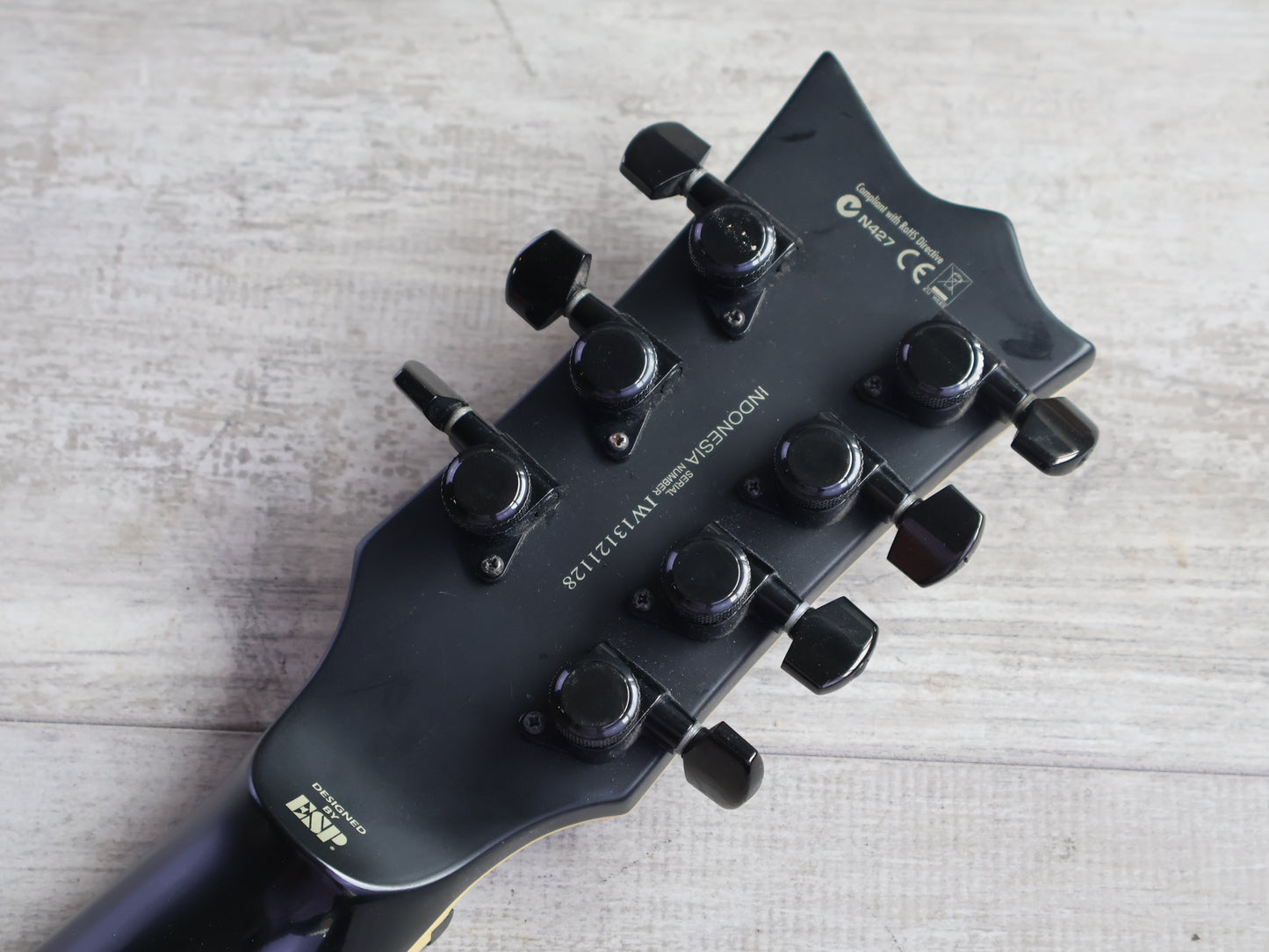 2013 LTD (by ESP) EC-407 7-String Eclipse Single Cutaway w/Bareknuckle's (Black)